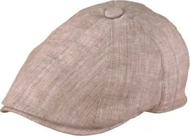 Henschel - Beige Linen Newsboy Cap