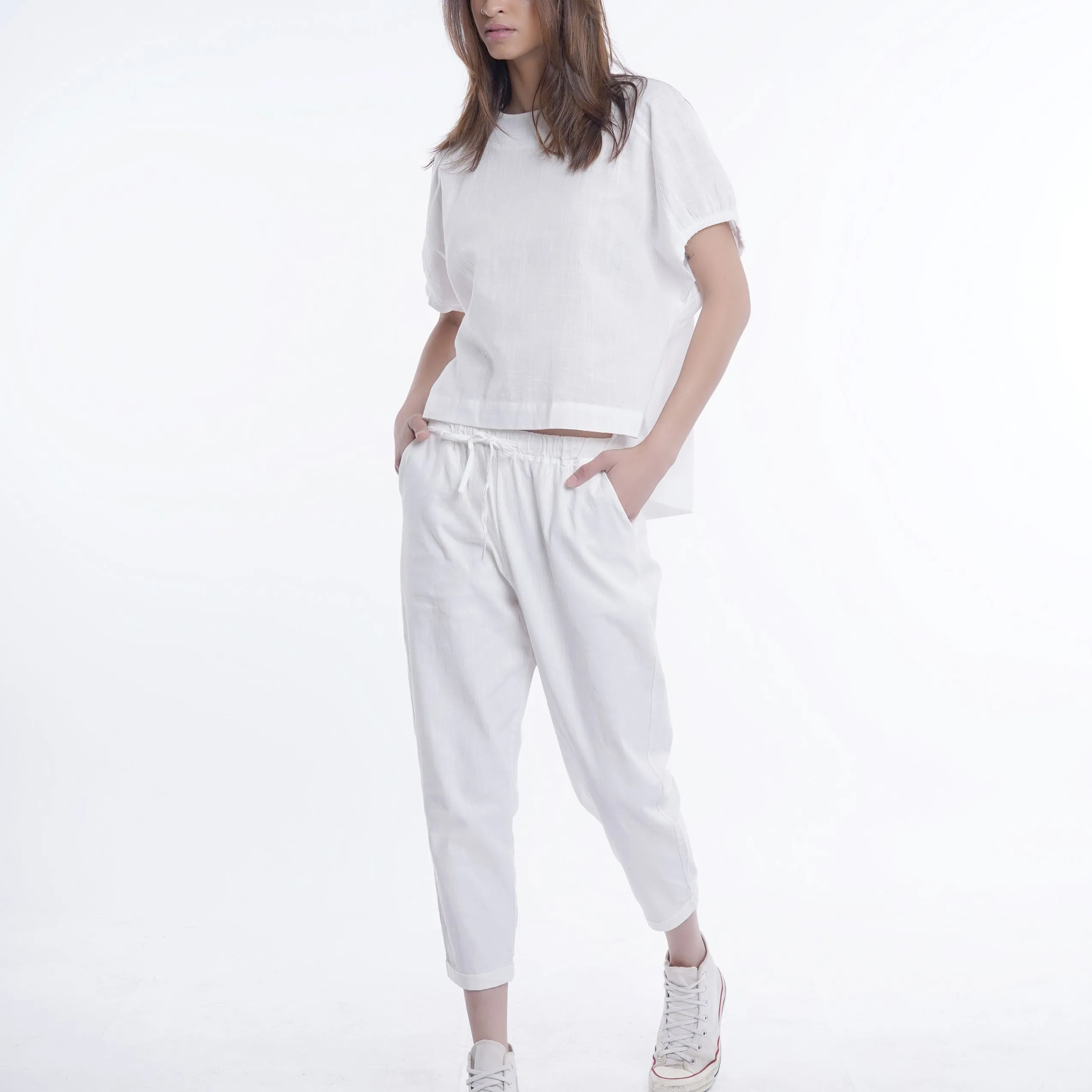 Iva Boat Neck Linen Top