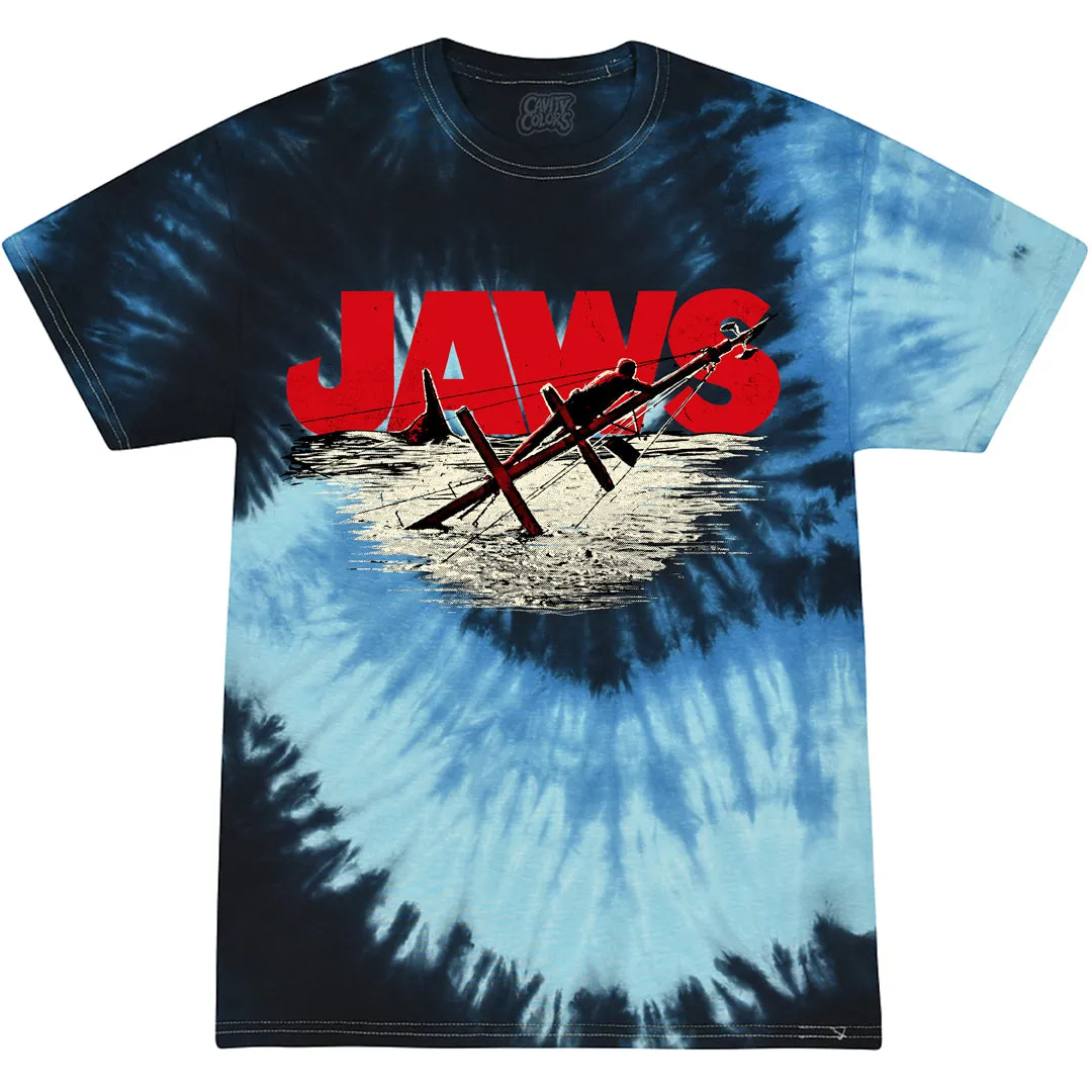 JAWS: SMILE - TIE-DYE T-SHIRT (DARK OCEAN TIE DYE)