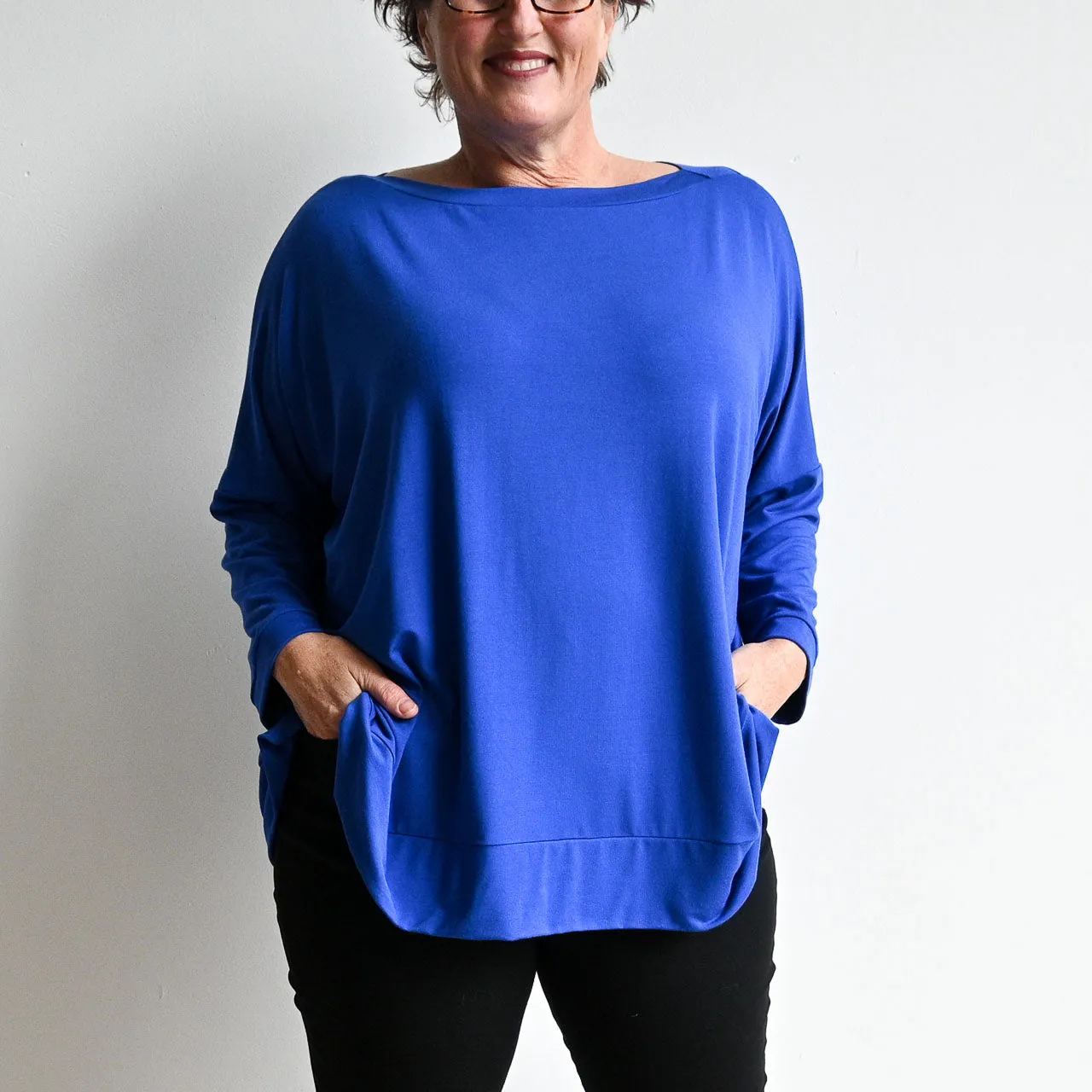 Just Wow Boat Neck Top in Bamboo by KOBOMO