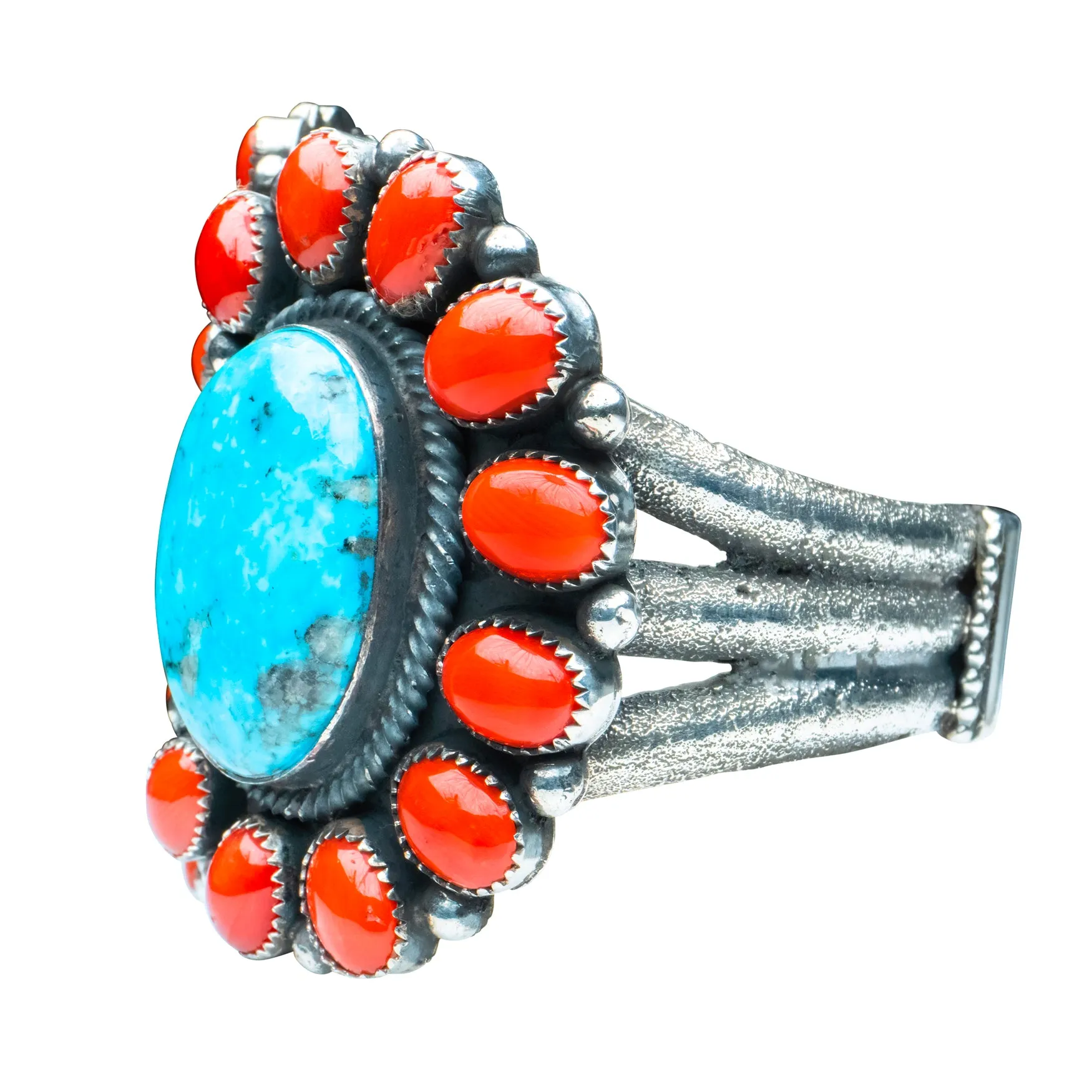 Kingman Turquoise & Coral Bracelet | Hemerson Brown