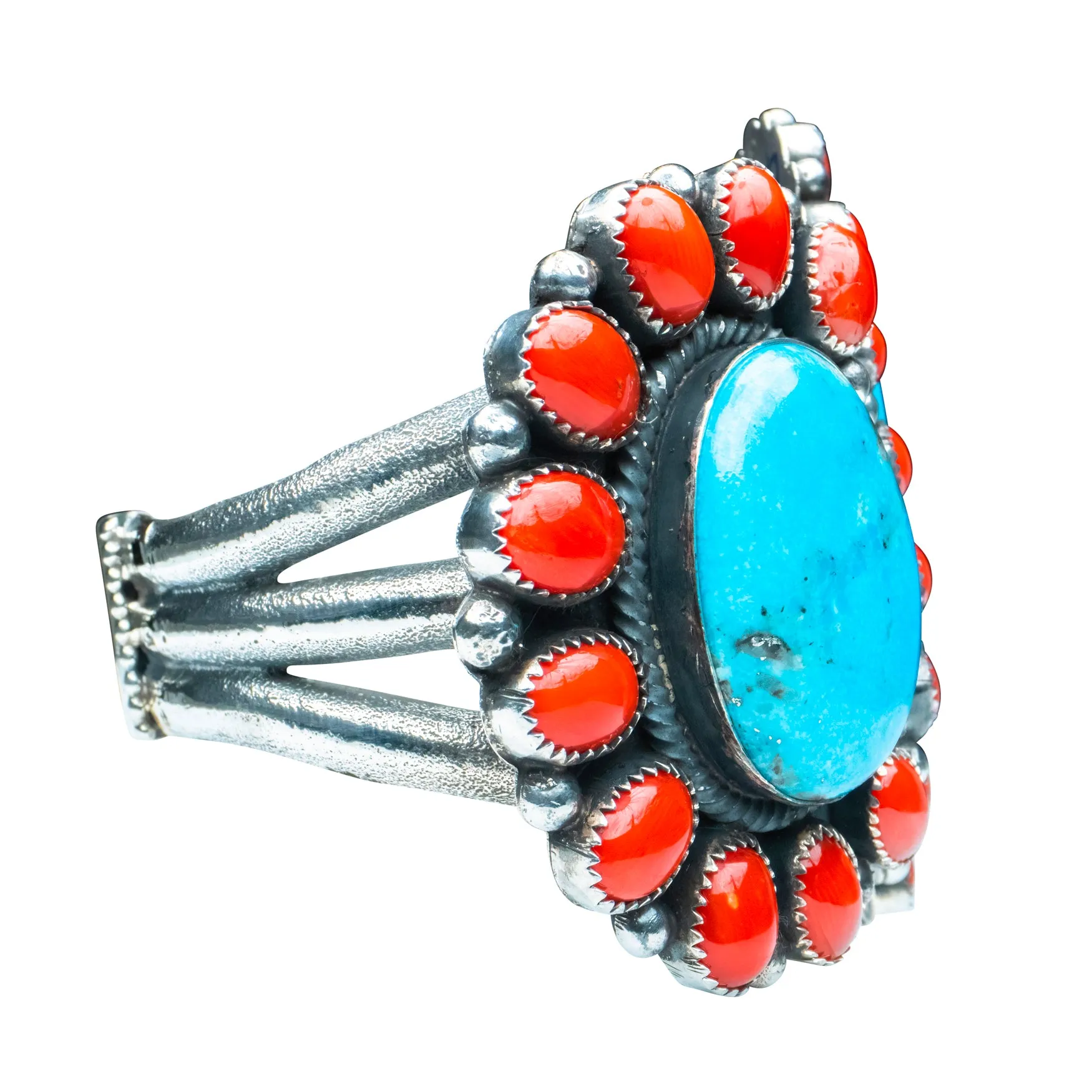 Kingman Turquoise & Coral Bracelet | Hemerson Brown