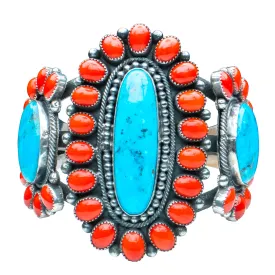 Kingman Turquoise & Coral Bracelet | Hemerson Brown