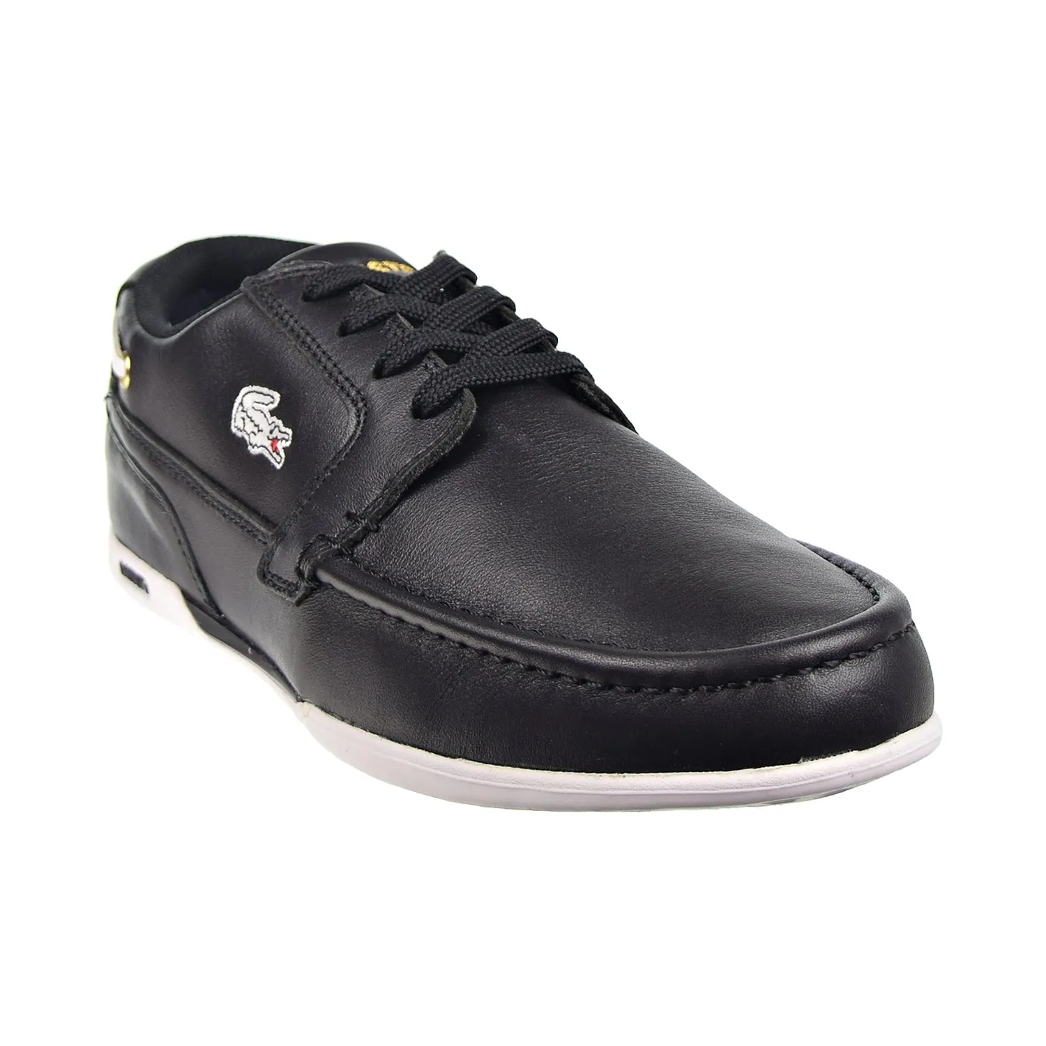 Lacoste dreyfus AP SPM Leather Men's Boat Shoes Black-Gold-White