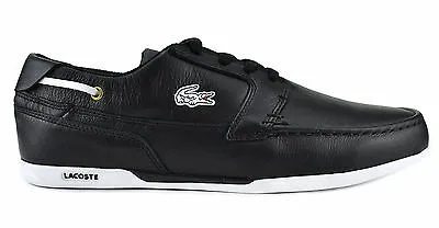 Lacoste dreyfus AP SPM Leather Men's Boat Shoes Black-Gold-White