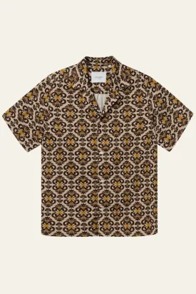 Les Deux Hendrix AOP SS Shirt - Brown