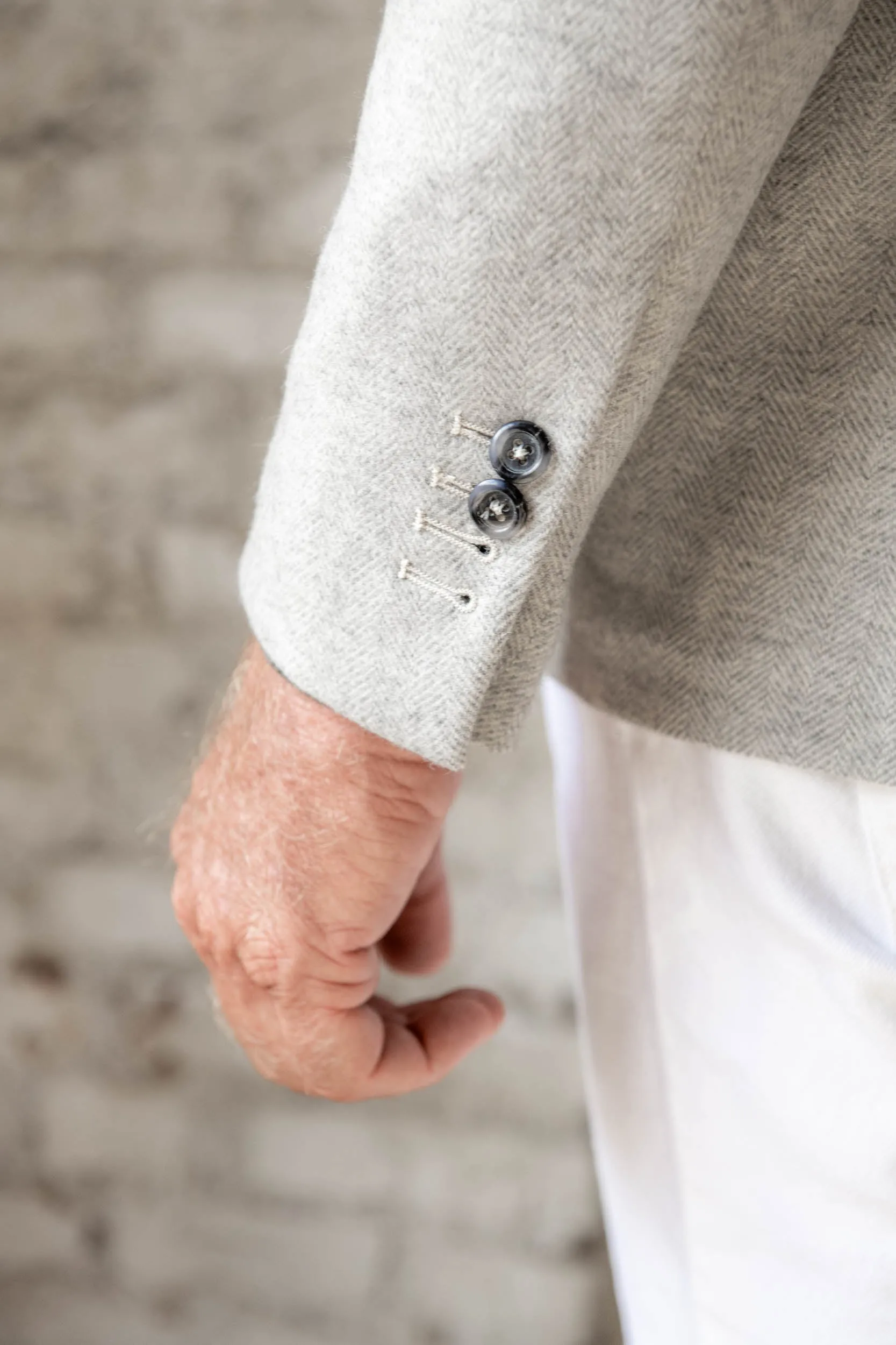 Light grey herringbone jacket - Made in Italy