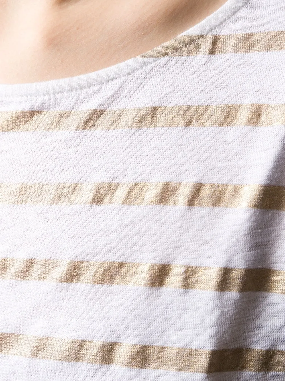 Linen Metallic Stripe Top - Gold