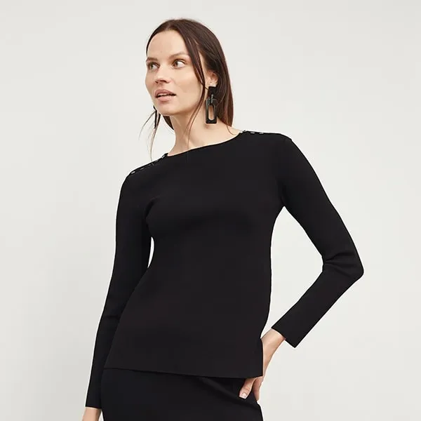 Malin Top - Jardigan Knit :: Black