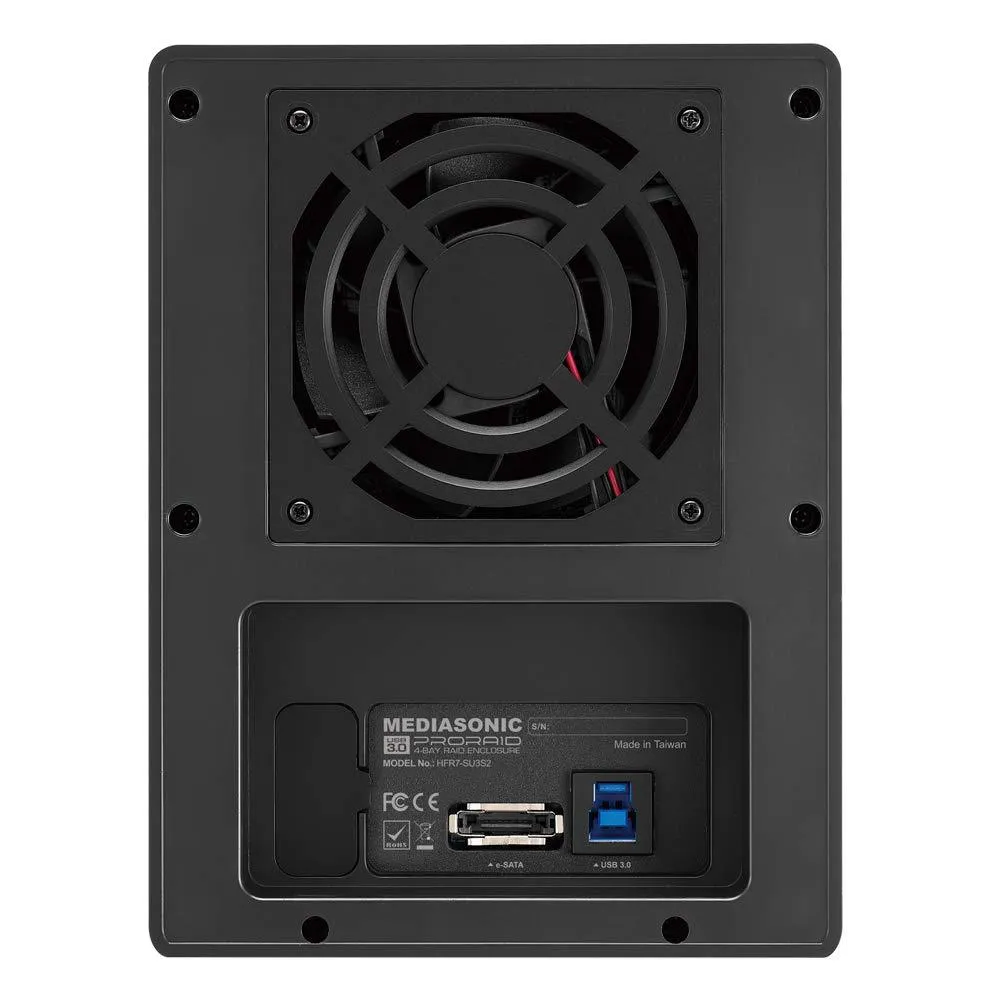 Mediasonic PRORAID 4 Bay 3.5" SATA Hard Drive Enclosure - USB 3.0 & eSATA 12TB Support (HFR7-SU3S2)