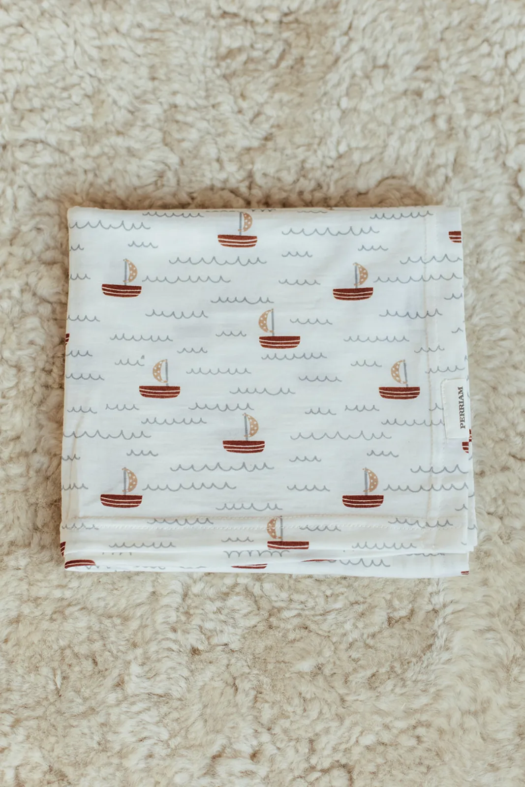 Merino Wool Baby Wrap - Sail Boat