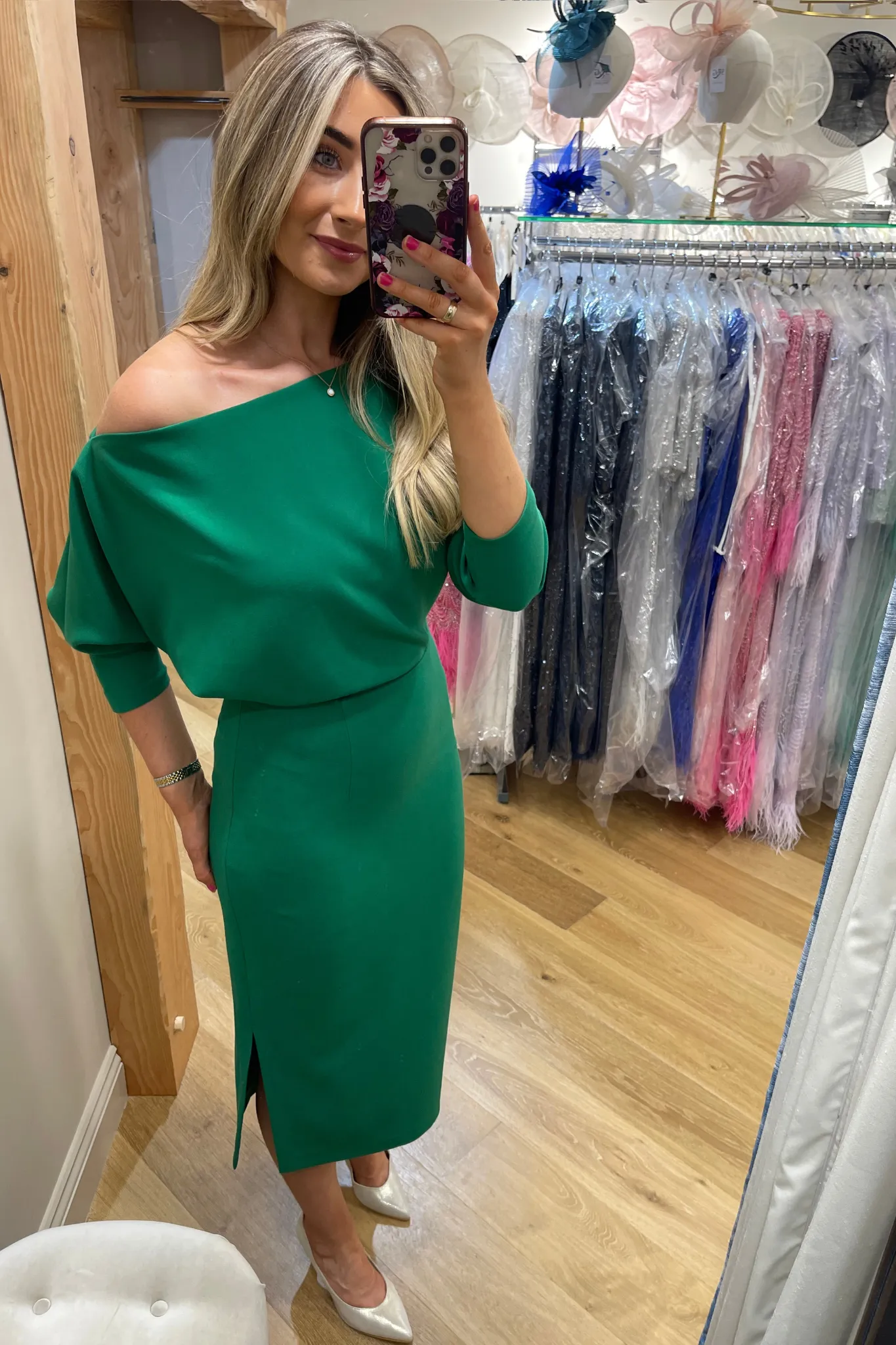 Midi Dress With Boat Neckline