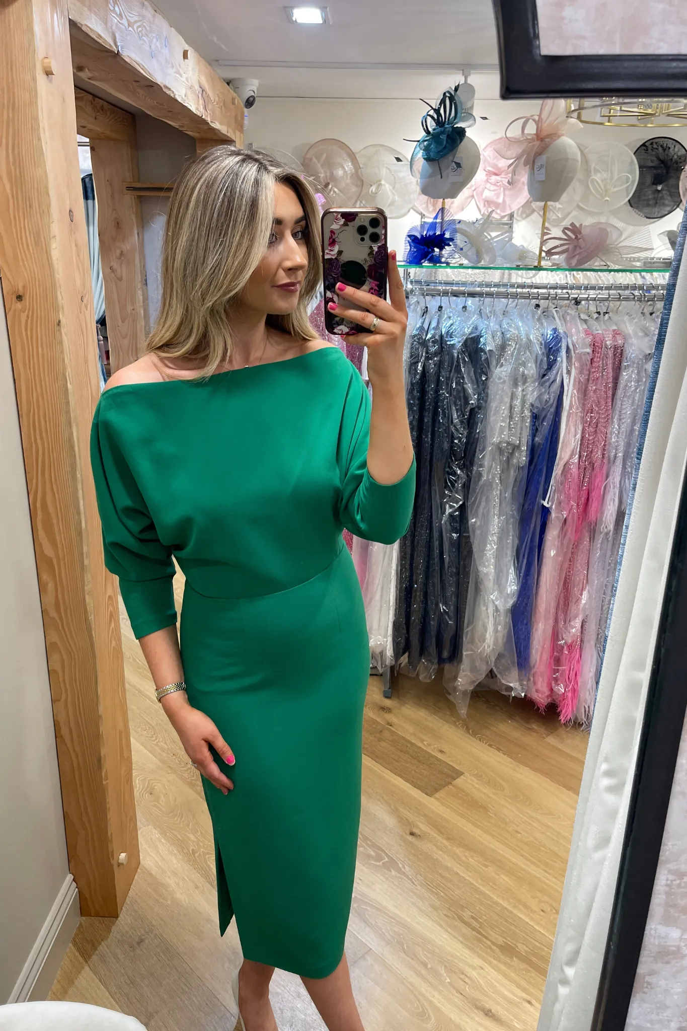 Midi Dress With Boat Neckline