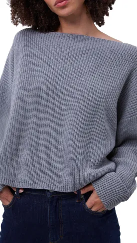 Millie Mozart Boat Neck Sweater - GREY MELANGE