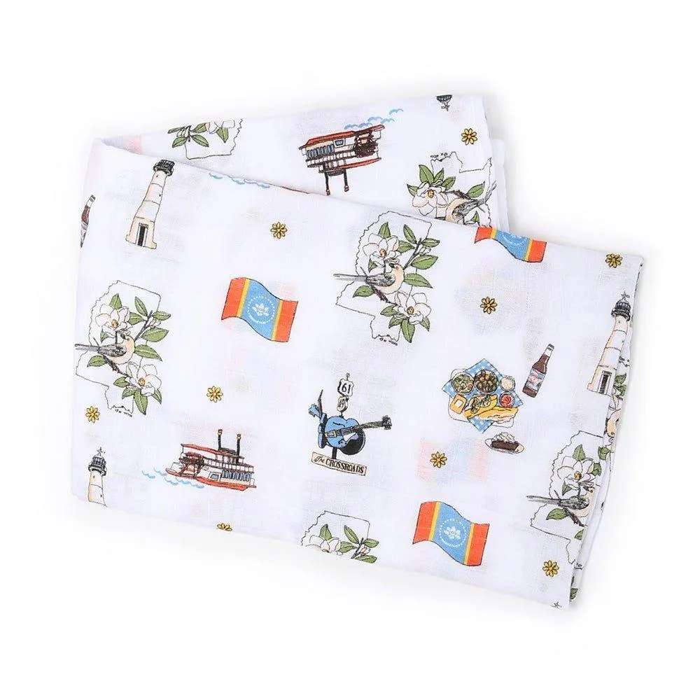 Mississippi Baby Muslin Swaddle Receiving Blanket