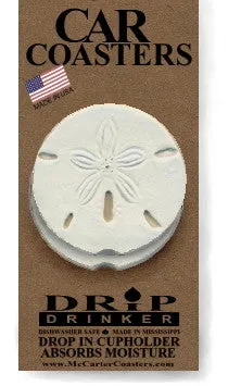 Moisture Absorbent Car Coasters - Sand Dollar