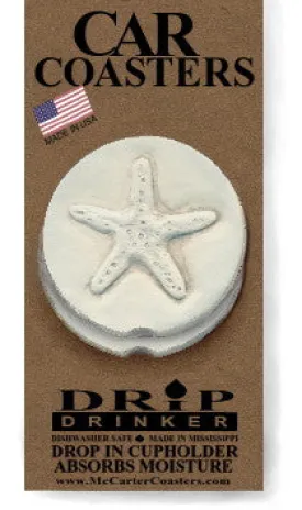 Moisture Absorbent Car Coasters - Starfish