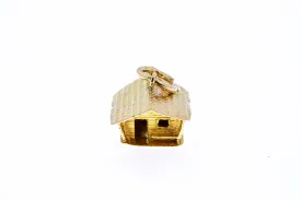 Mokkielama Suomi Finland Cabin Chalet Charm 14K 585 Yellow Gold Cottage Pendant