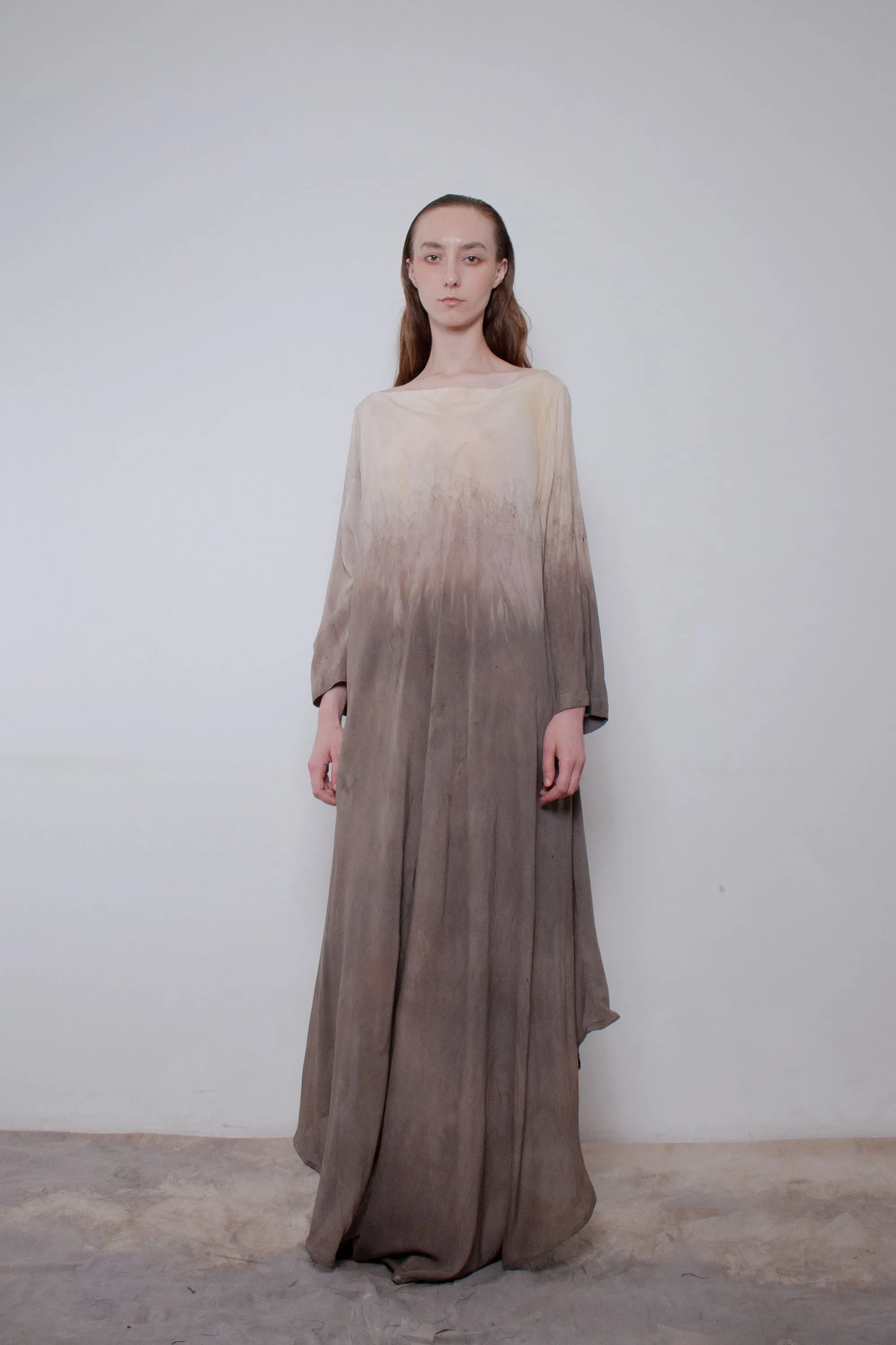 Naturally Dyed Dark Cotton Voile Dress