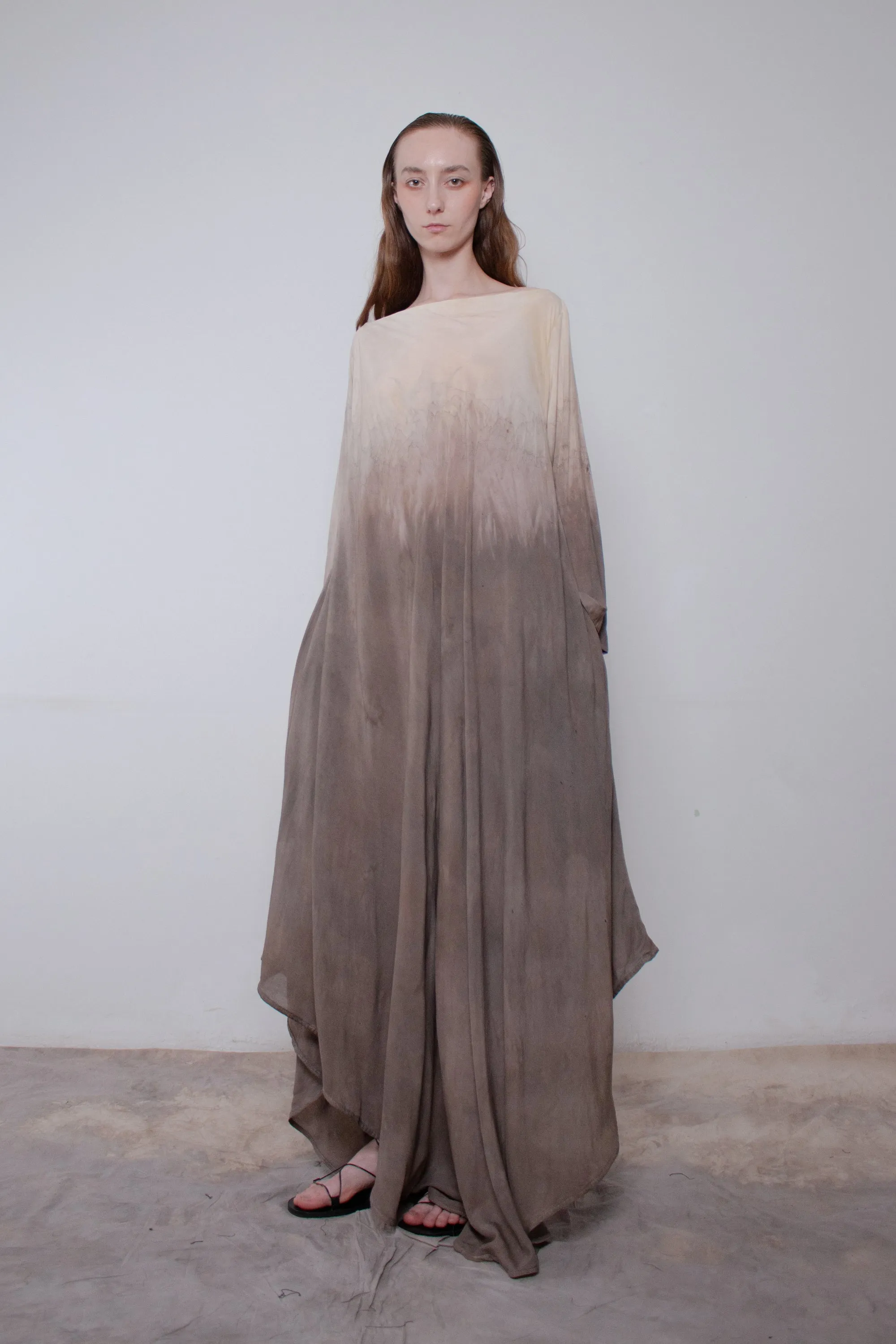 Naturally Dyed Dark Cotton Voile Dress