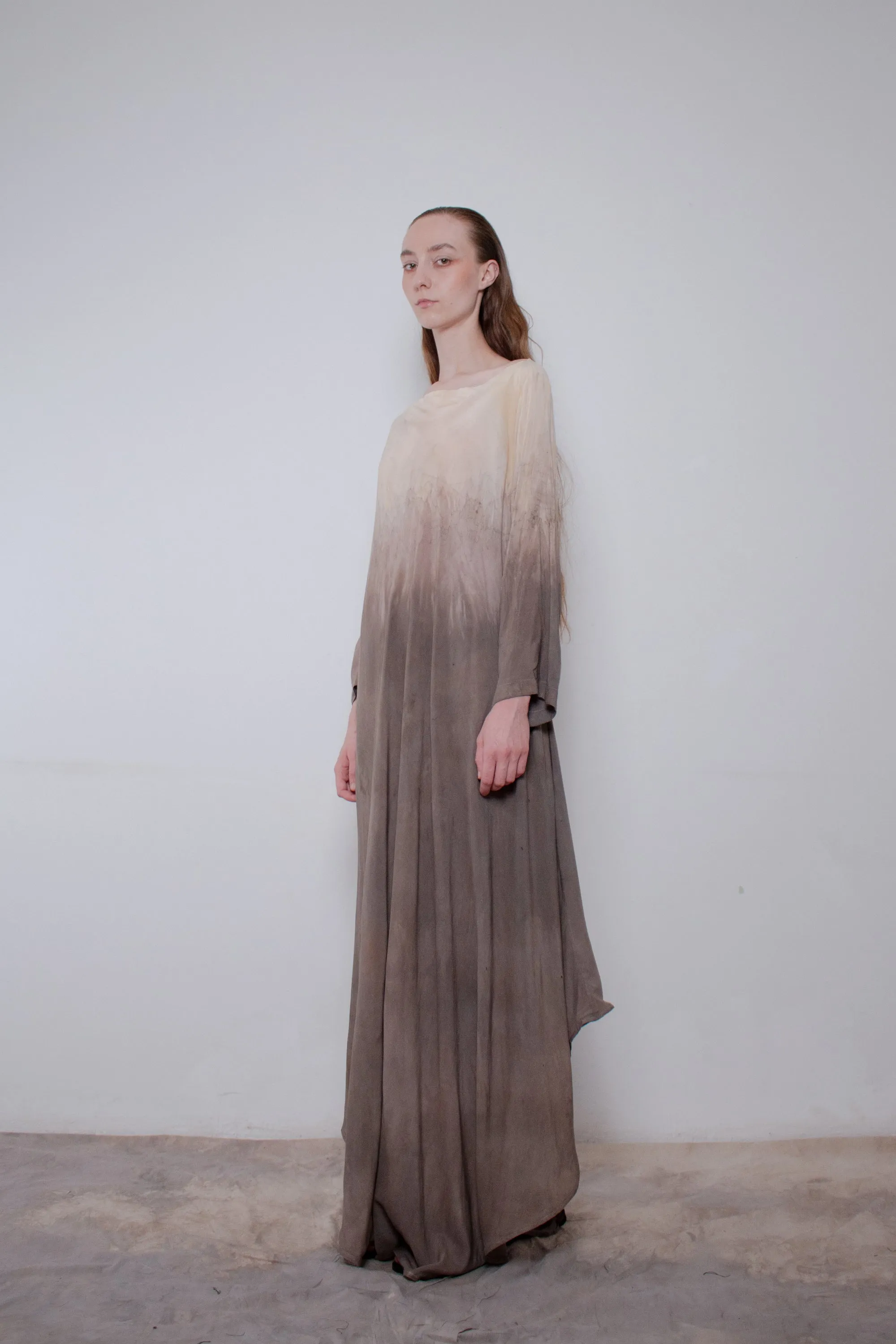 Naturally Dyed Dark Cotton Voile Dress