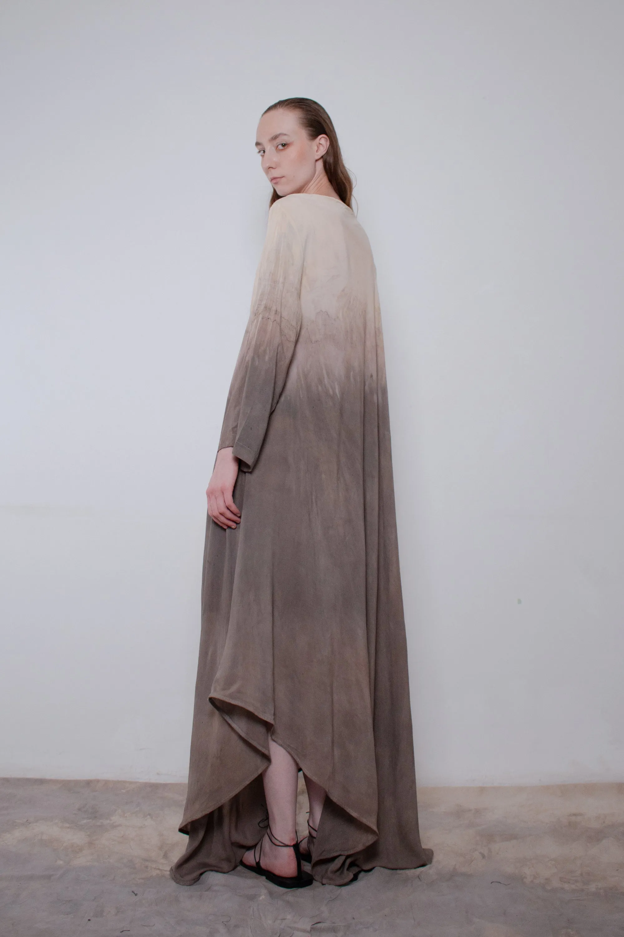 Naturally Dyed Dark Cotton Voile Dress