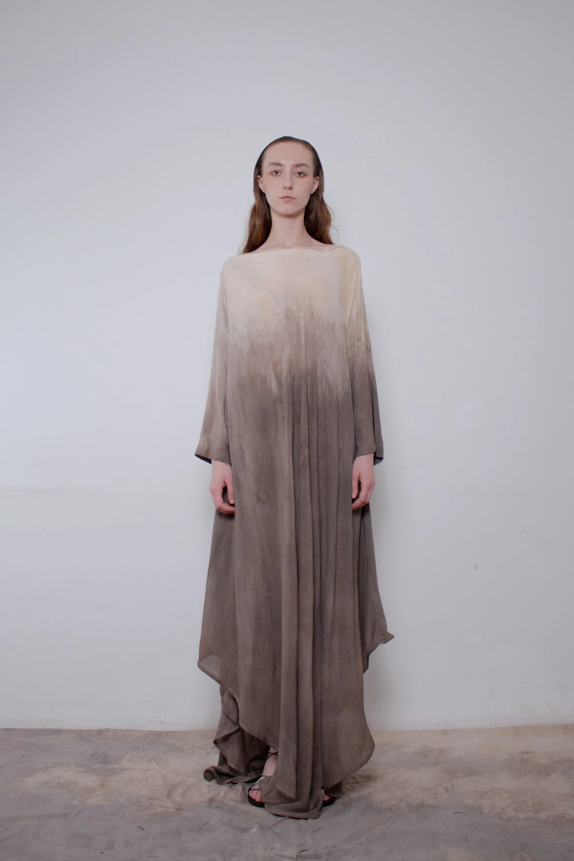 Naturally Dyed Dark Cotton Voile Dress