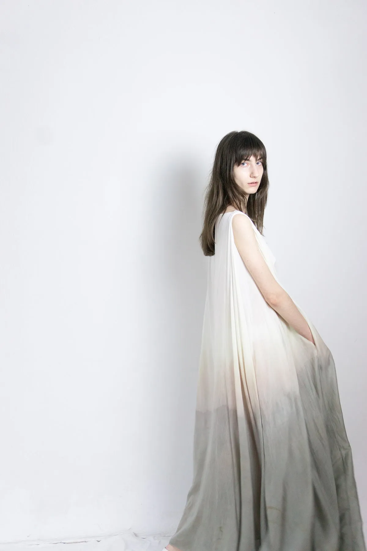 Naturally dyed silk Medusae dress