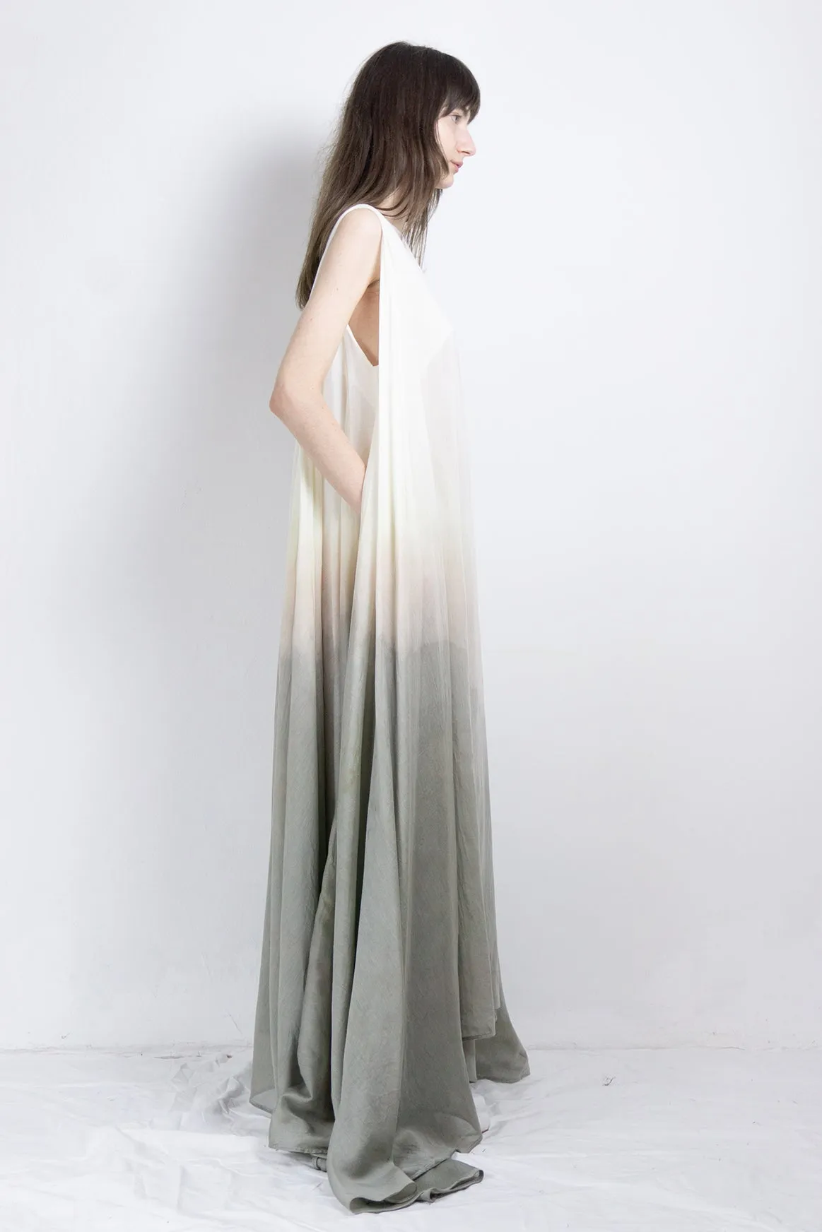 Naturally dyed silk Medusae dress