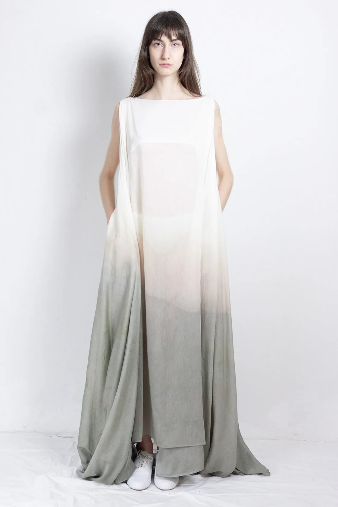 Naturally dyed silk Medusae dress