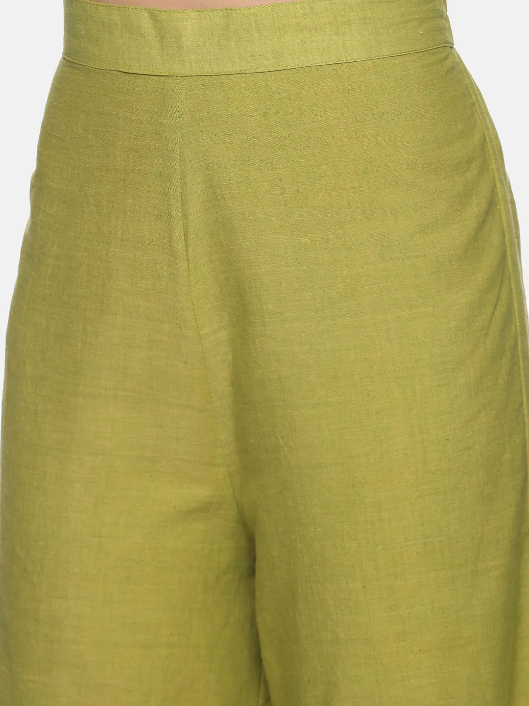 Olive Green Handloom Co-ord Set