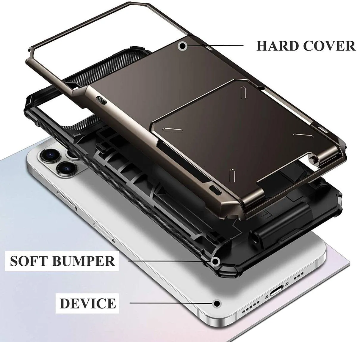 Orbit Shockproof iPhone Wallet Case For 6, 7 & 8 Series