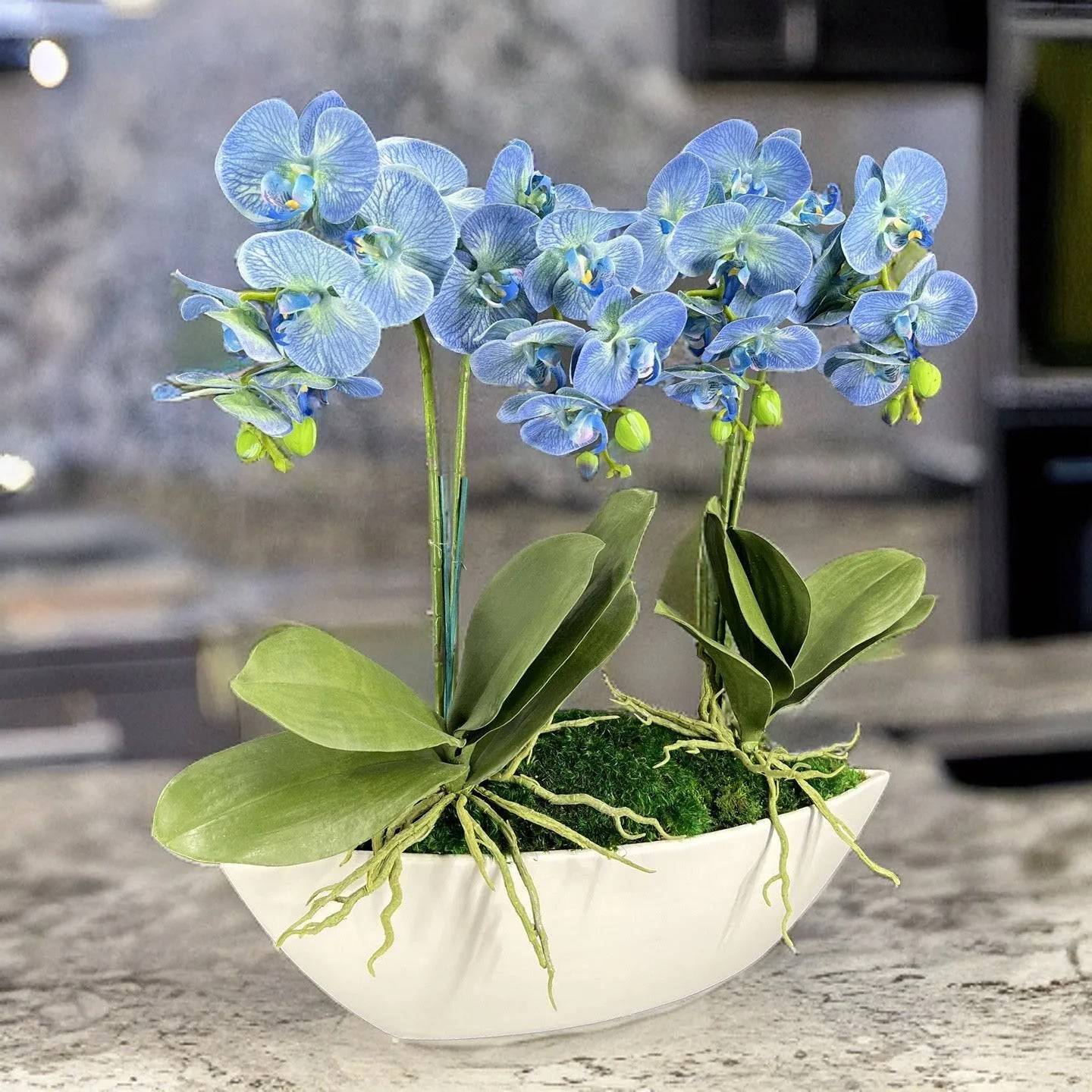 Orchid Centerpiece in Boat Bowl