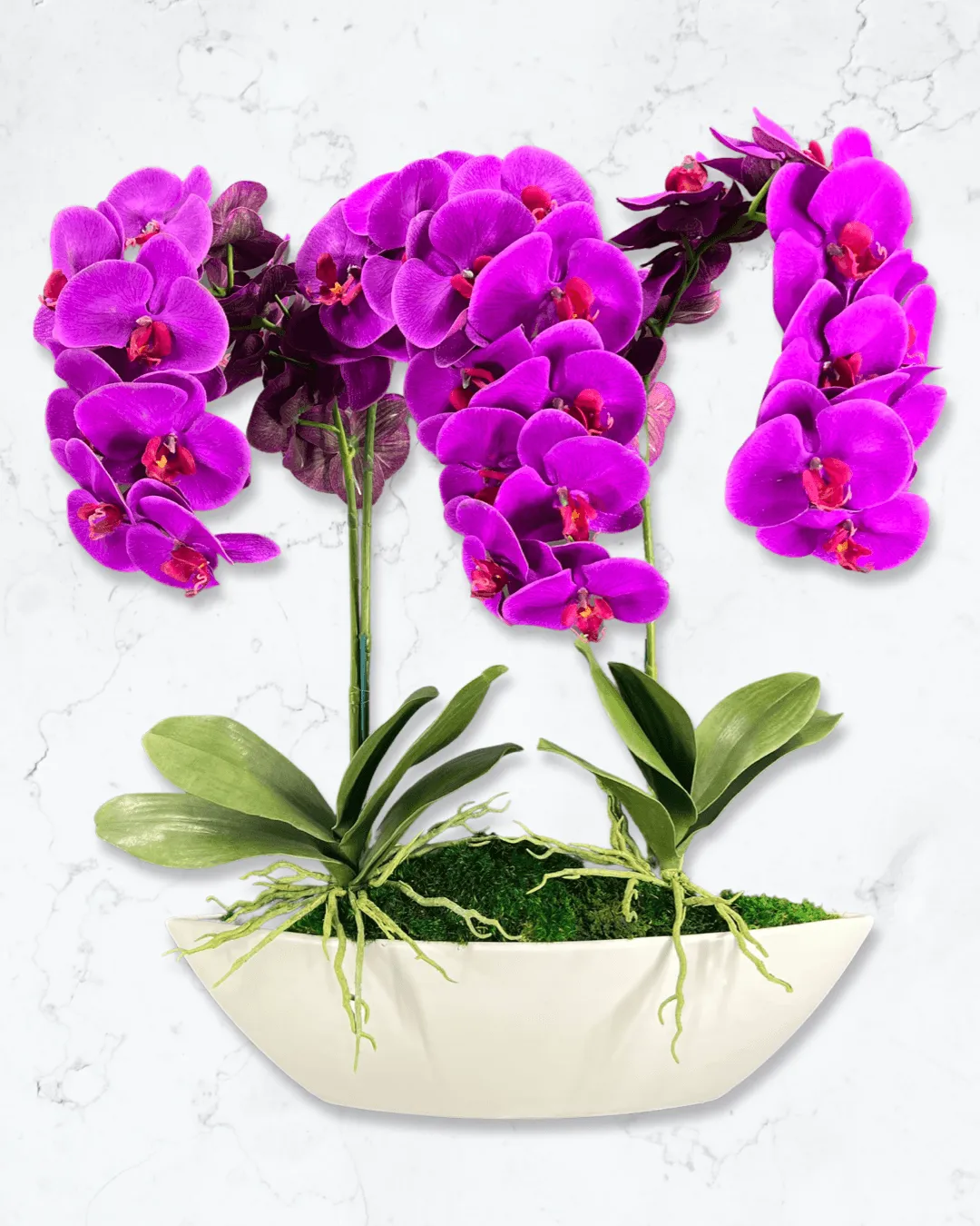 Orchid Centerpiece in Boat Bowl