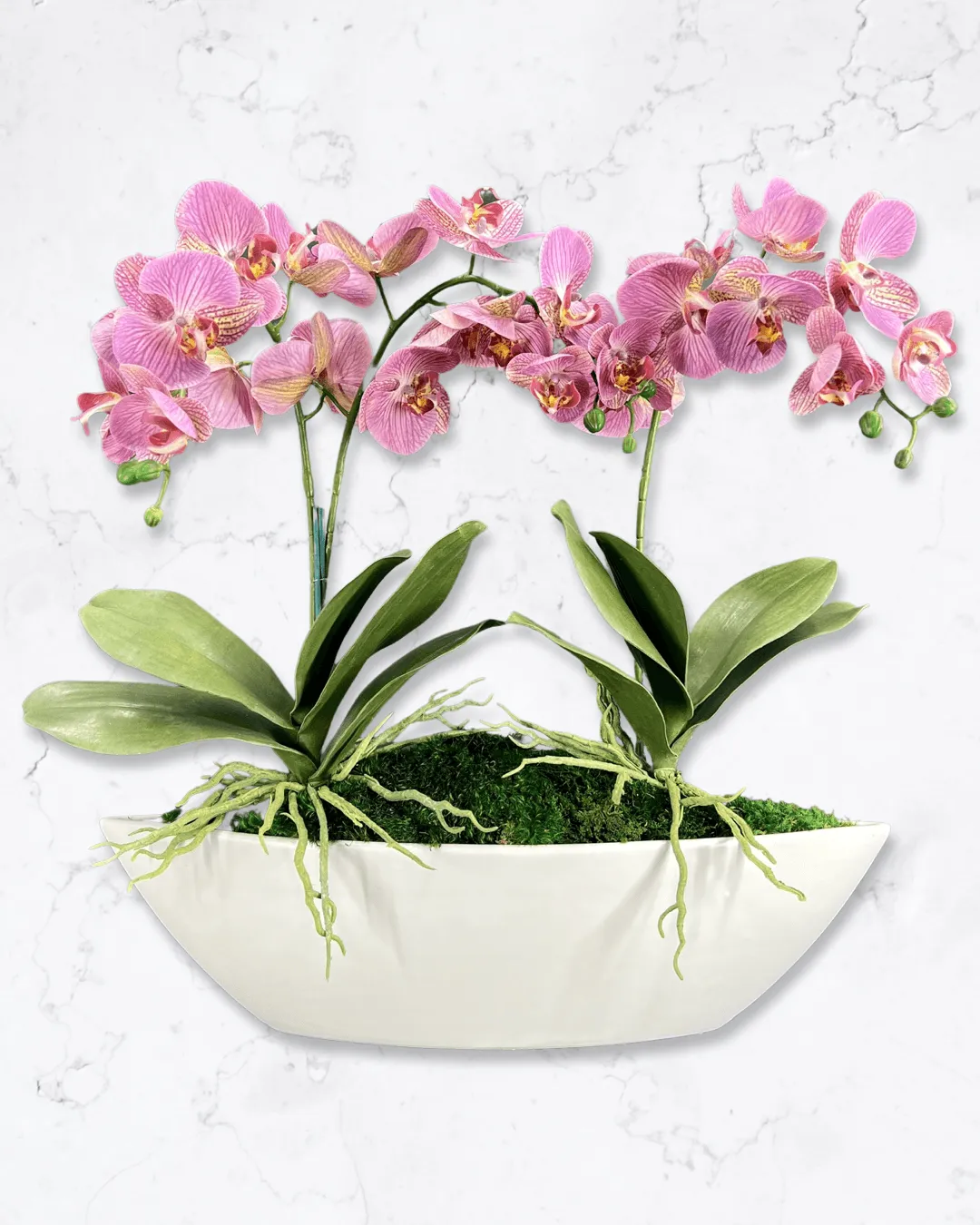 Orchid Centerpiece in Boat Bowl