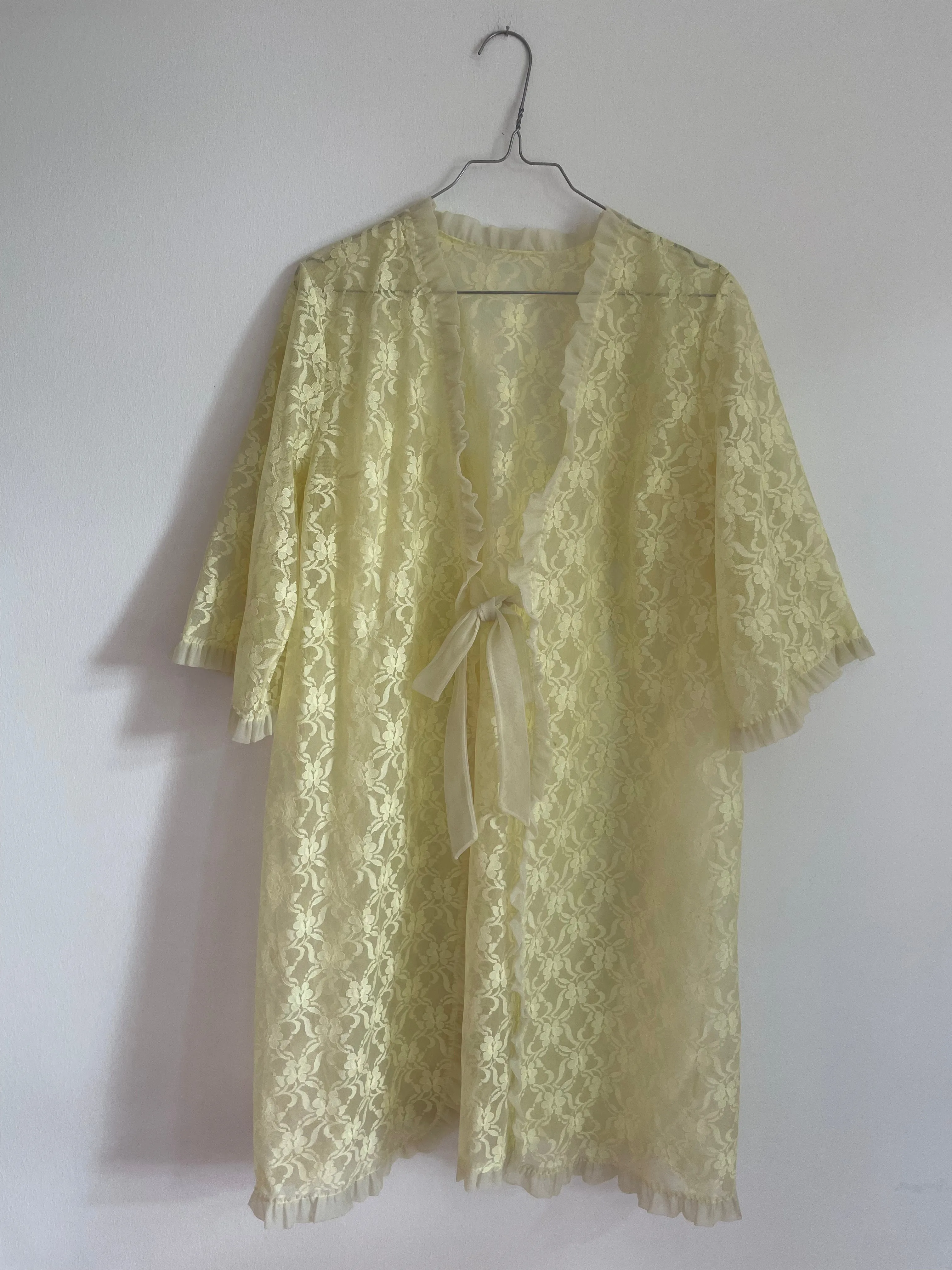 Pale Yellow Lace Robe