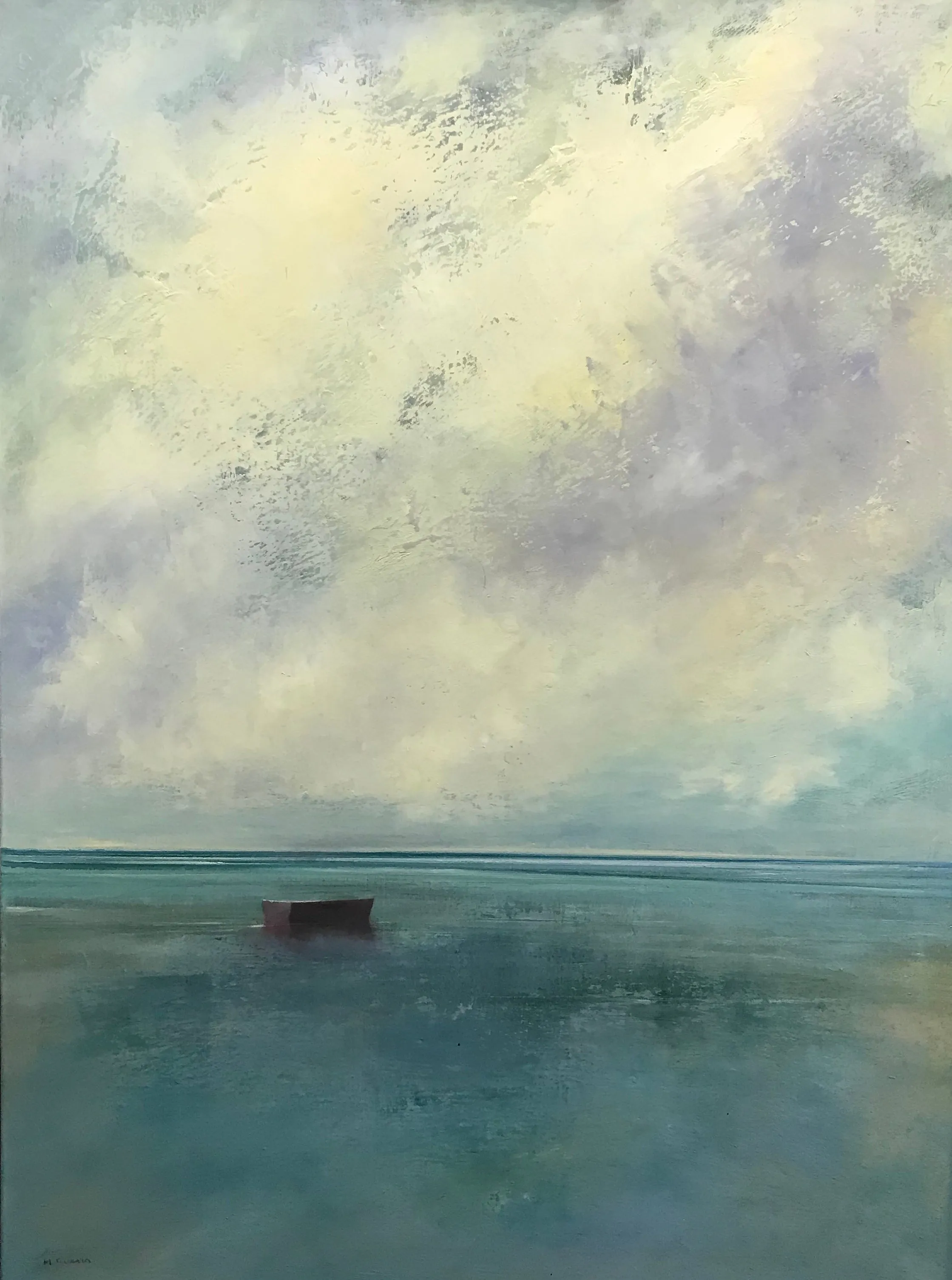 Passing Clouds by Michael Marrinan - Transitional coastal oil painting