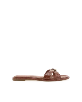 PERLINE - DARK TAN CROC