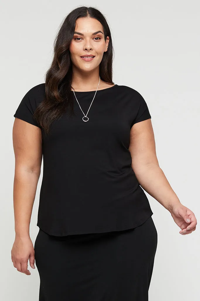 Pia Bamboo Tee - Black