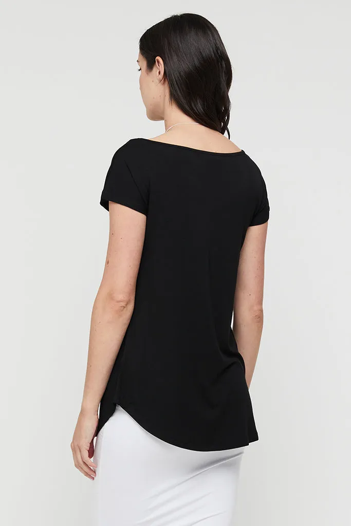 Pia Bamboo Tee - Black