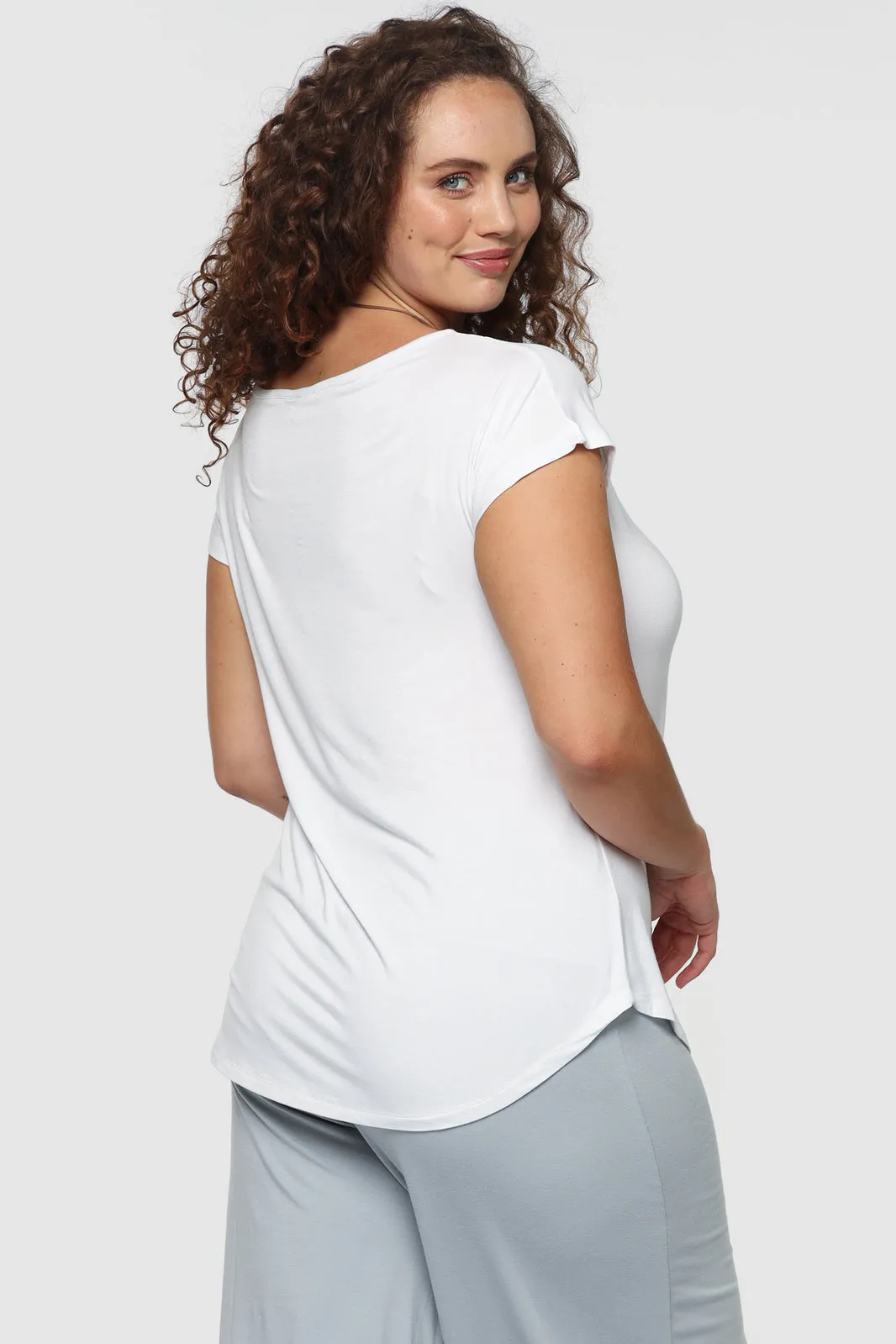 Pia Bamboo Tee - White