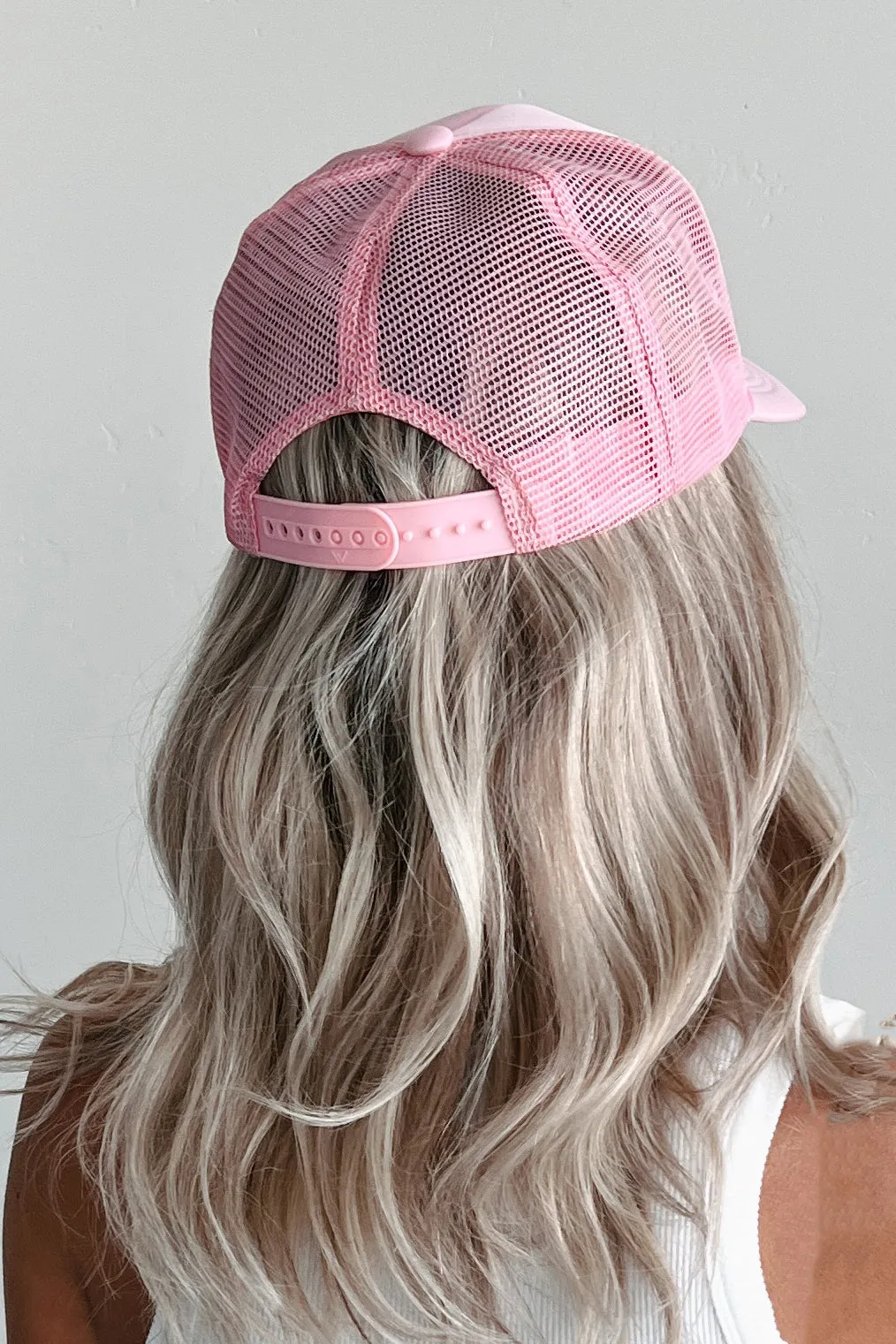 "Does He Have A Boat" Trucker Hat (Light Pink)