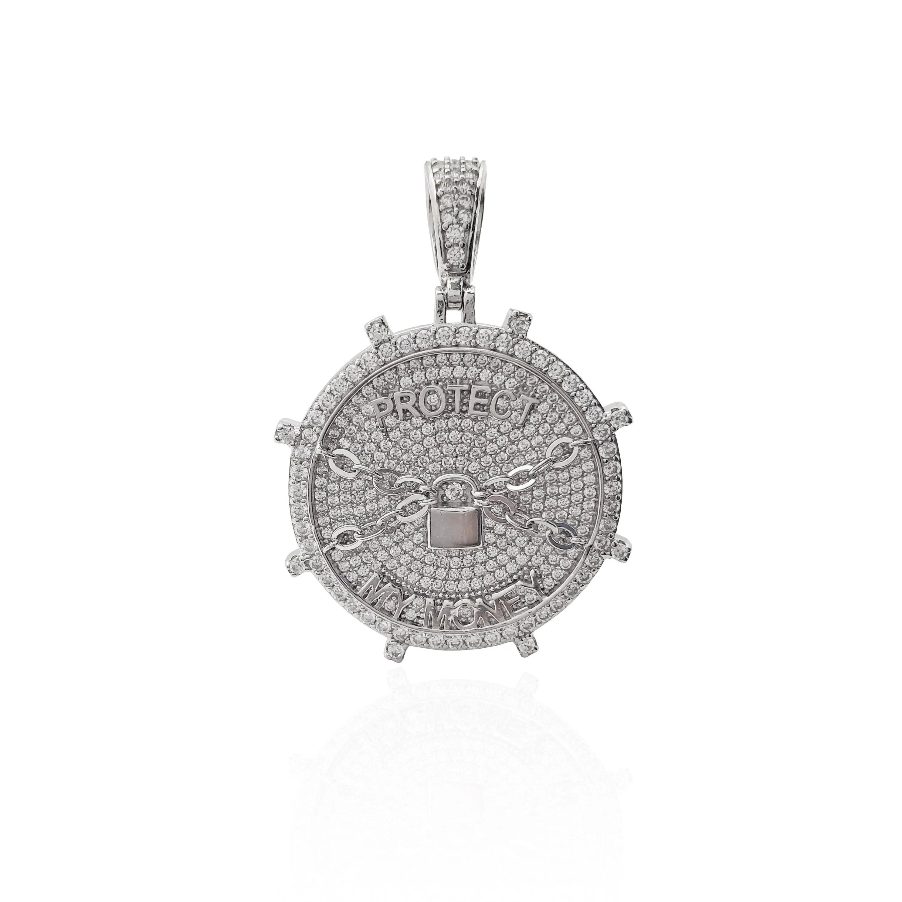 "Protect My Money" Bank Vault Pendant (Silver)