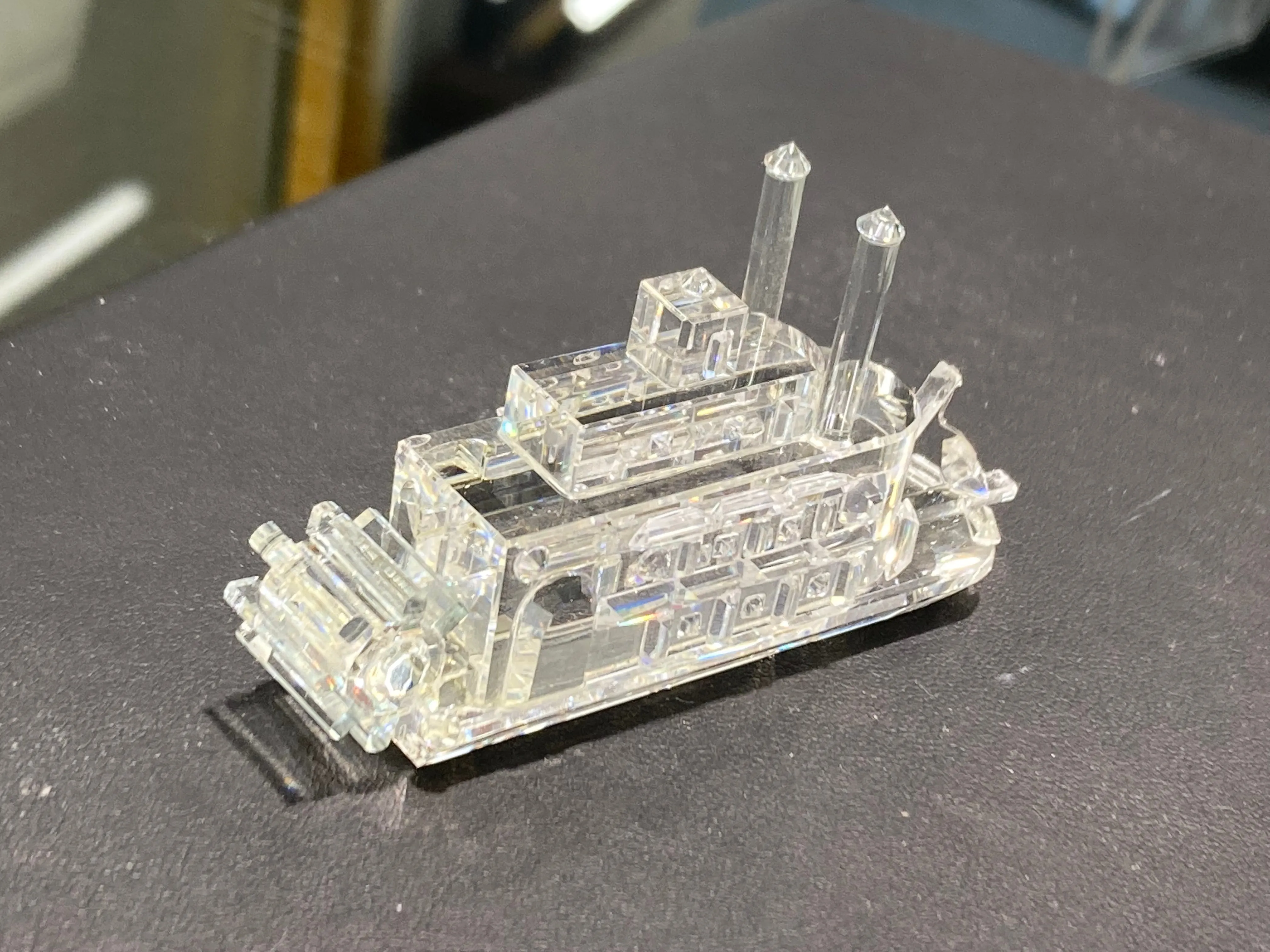 Riverboat Crystal Figurine