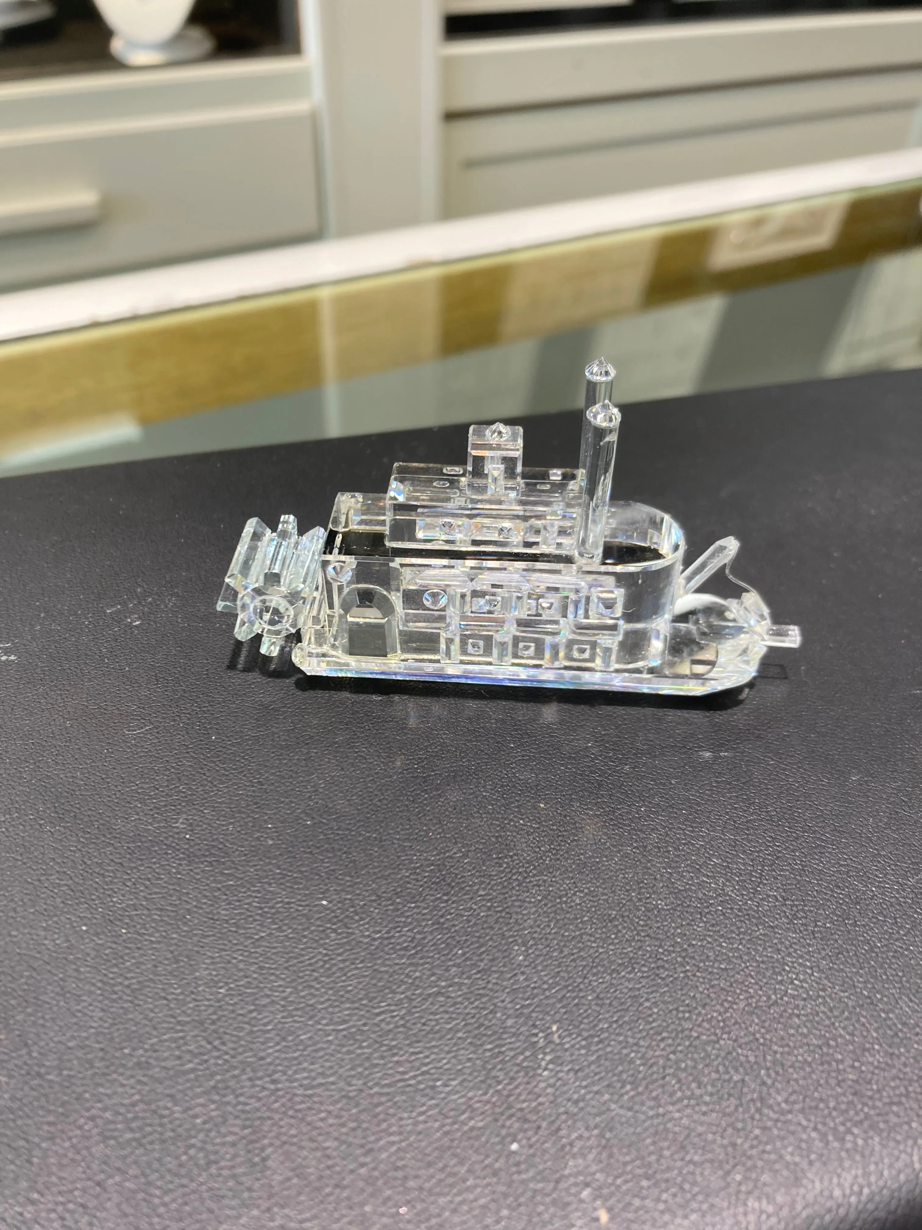 Riverboat Crystal Figurine