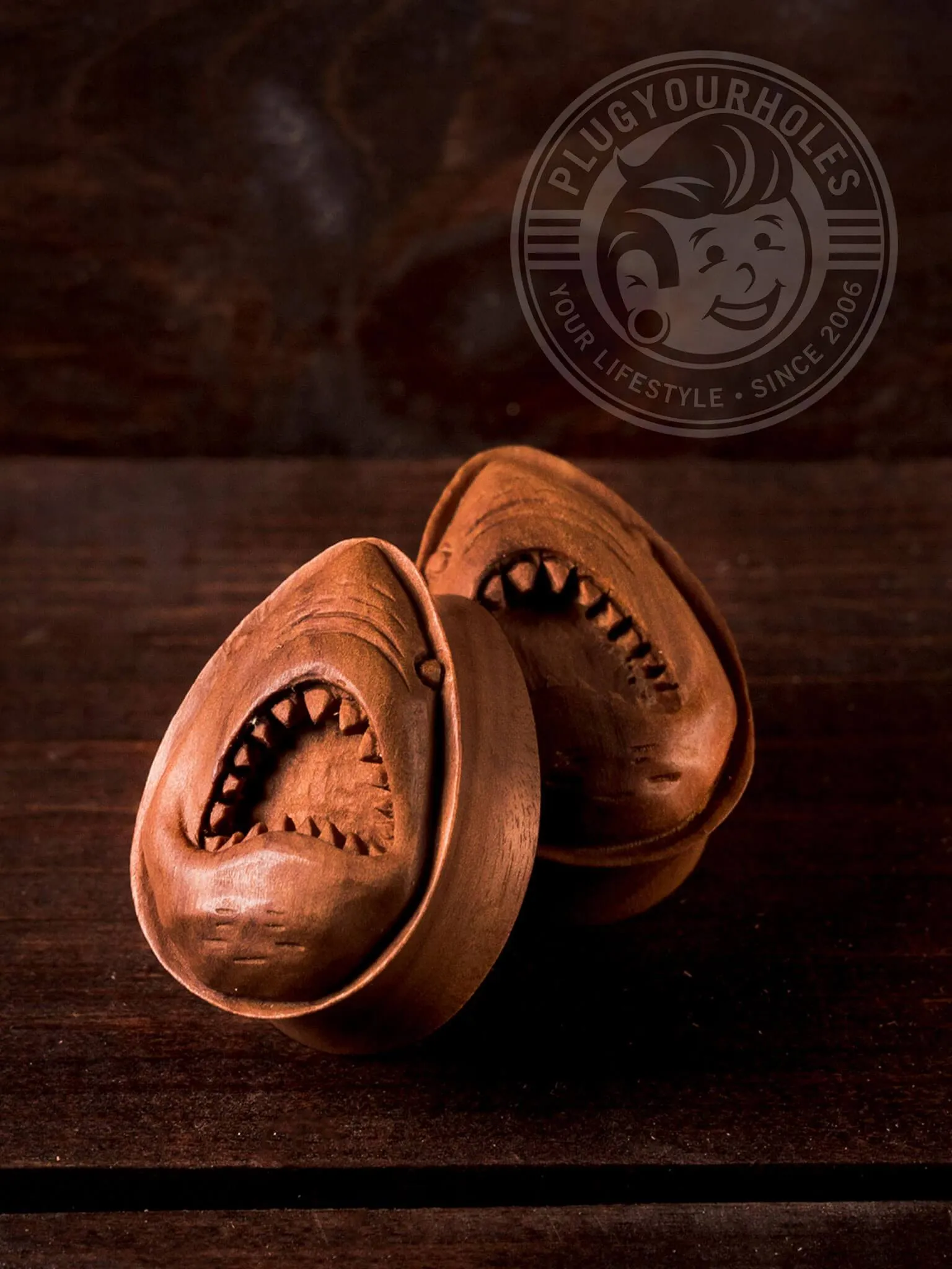 Shark Teardrop Sawo Wood Plugs (PYH Exclusive)