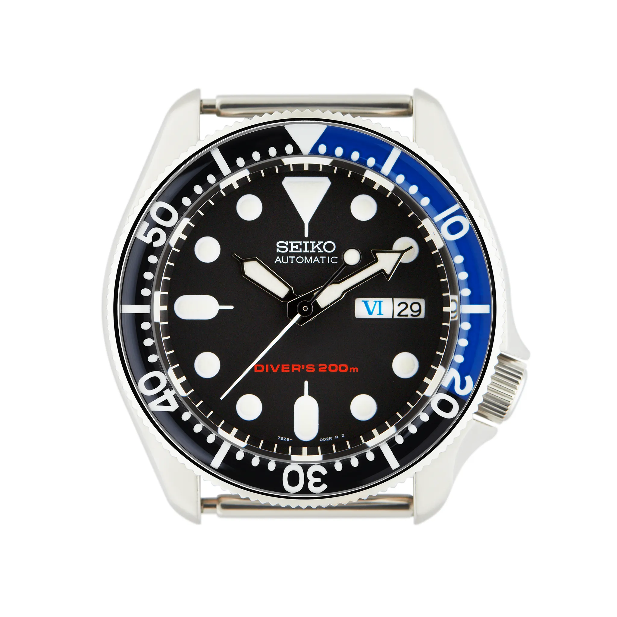 SKX007/SRPD Lumed Glass Bezel Insert: Seiko Style Batman