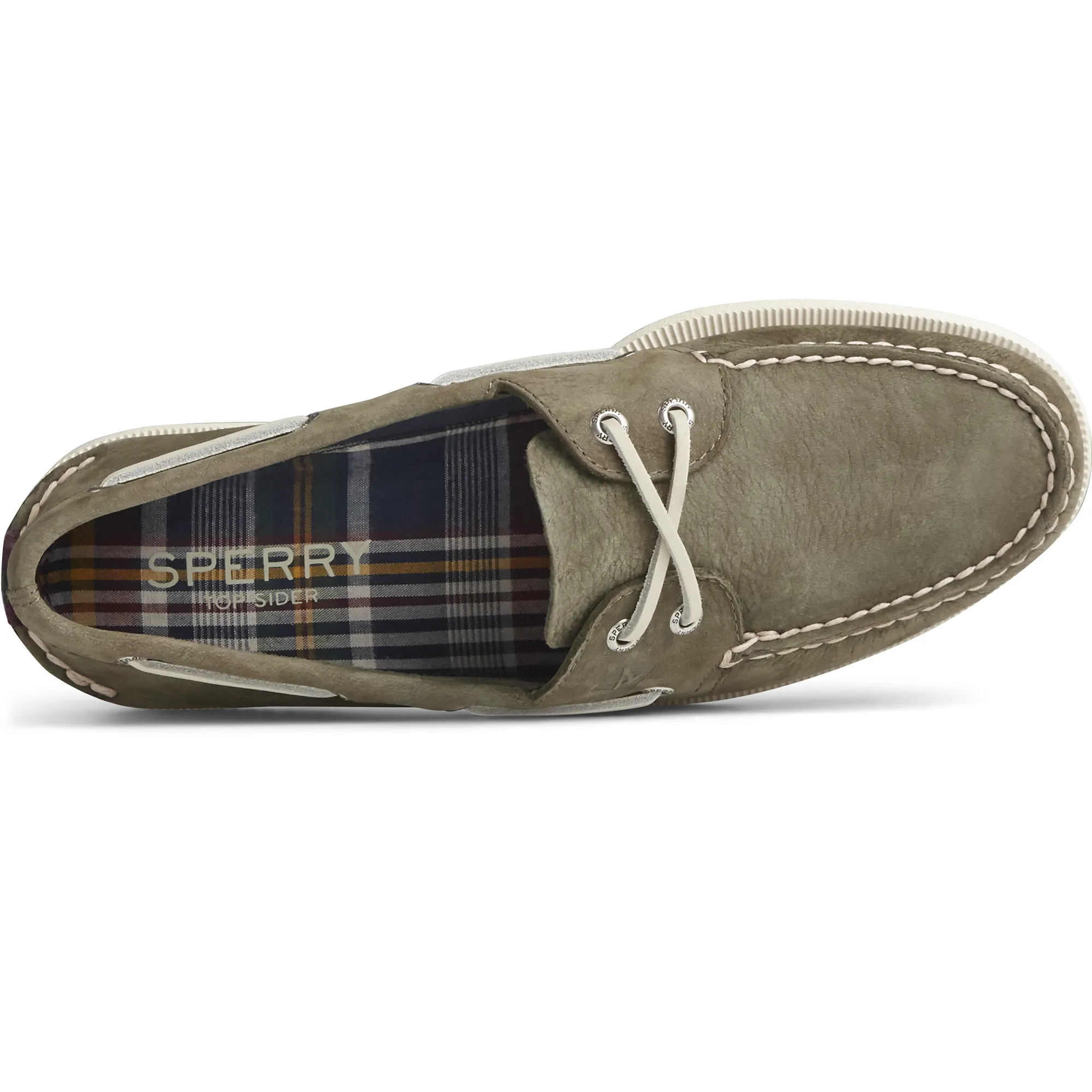 Sperry Men's Top-Sider Authentic Original 2-Eye Surf Boat Shoe- Olive Nubuck (STS22797)