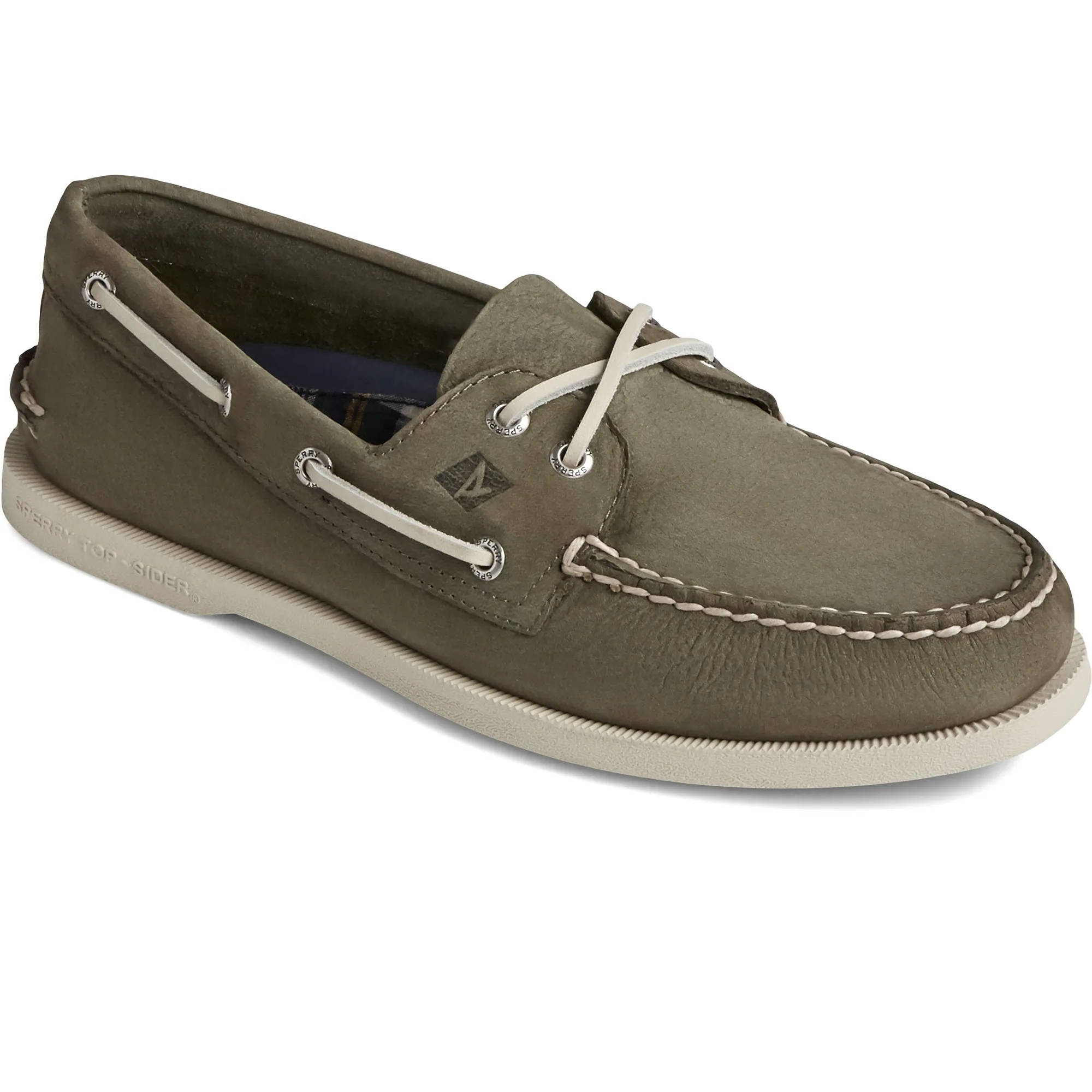 Sperry Men's Top-Sider Authentic Original 2-Eye Surf Boat Shoe- Olive Nubuck (STS22797)