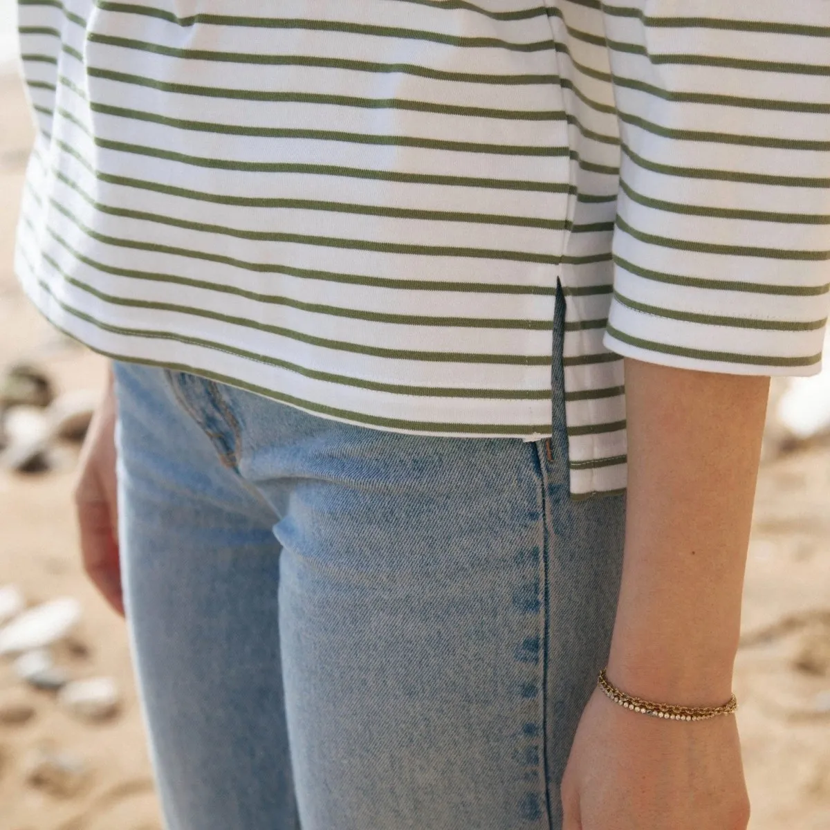 Striped Boat Neck Top